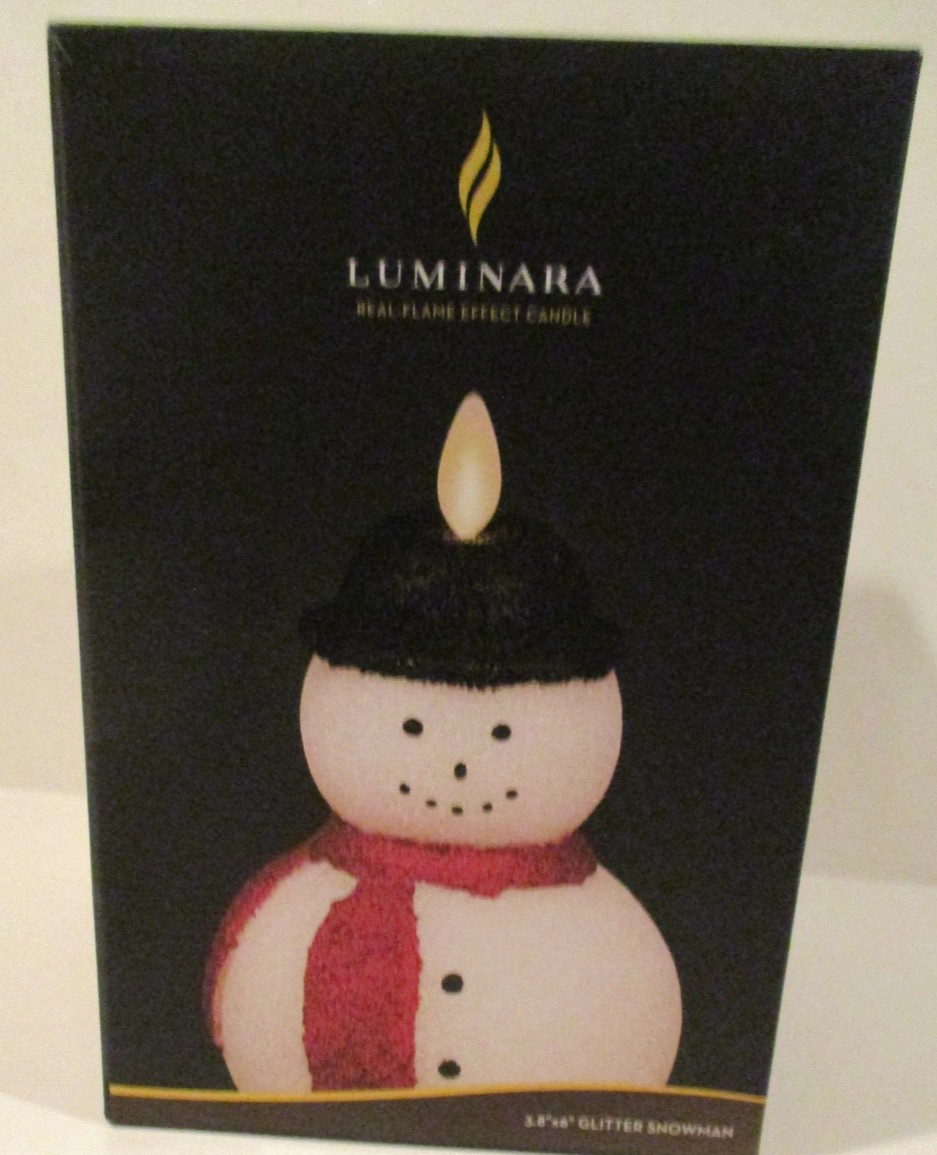 Luminara Snowman Figural Flameless LED Candle 6″ Real Wax Moving Flame Timer US