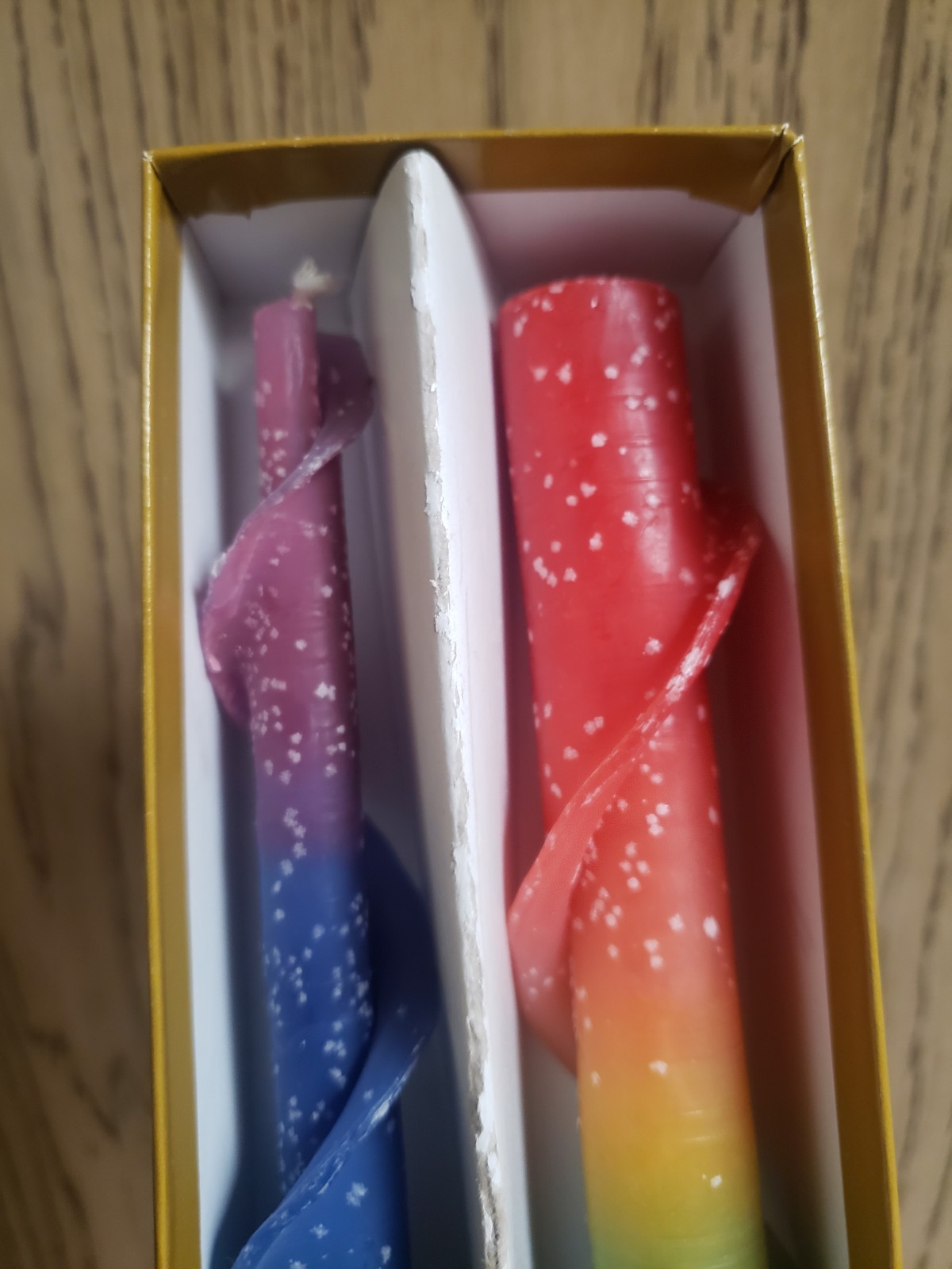 VTG Hurd Beeswax Candles RAINBOW Spiral Tapers Freemark Abbey St. Helena CA NIB