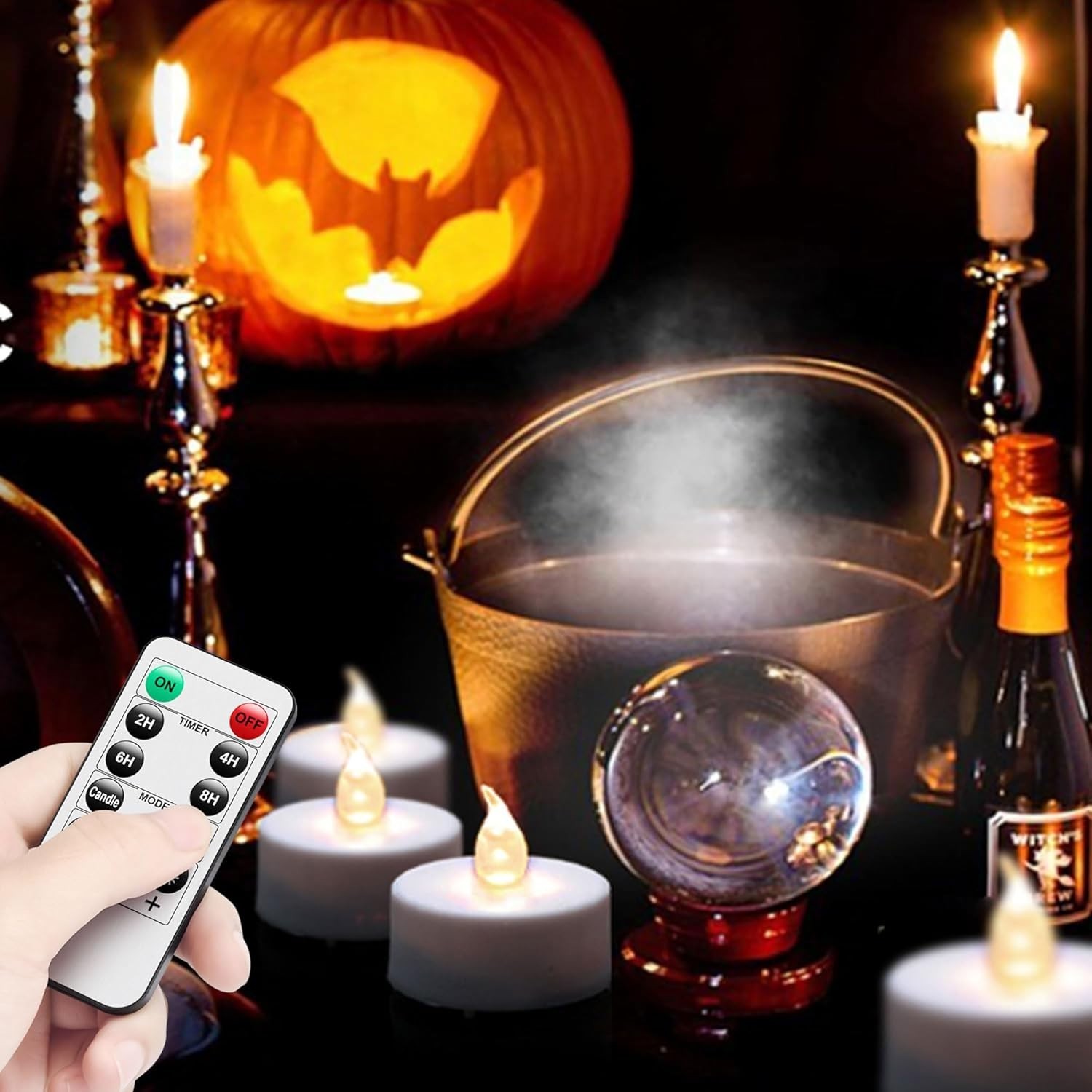 Tea Light Candles with Remote Control,Flickering Flameless LED Candle,Long La…