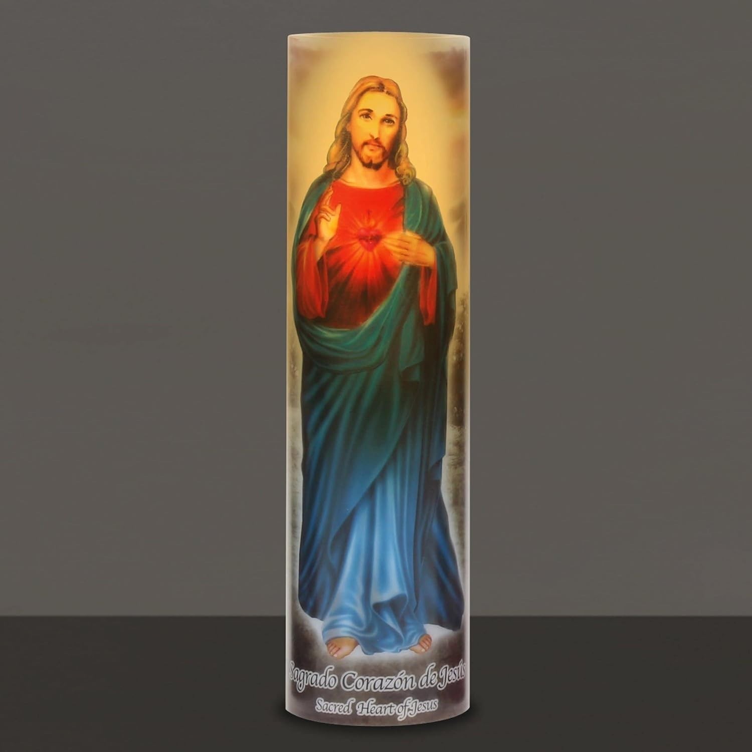 Safe Jesus LED Prayer Candle with Realistic Flicker – Ideal for All Settings 8″