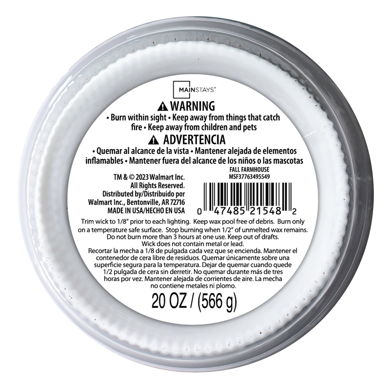 Mainstays Fall Farmhouse Scented Single Wick Candle, 20 oz.