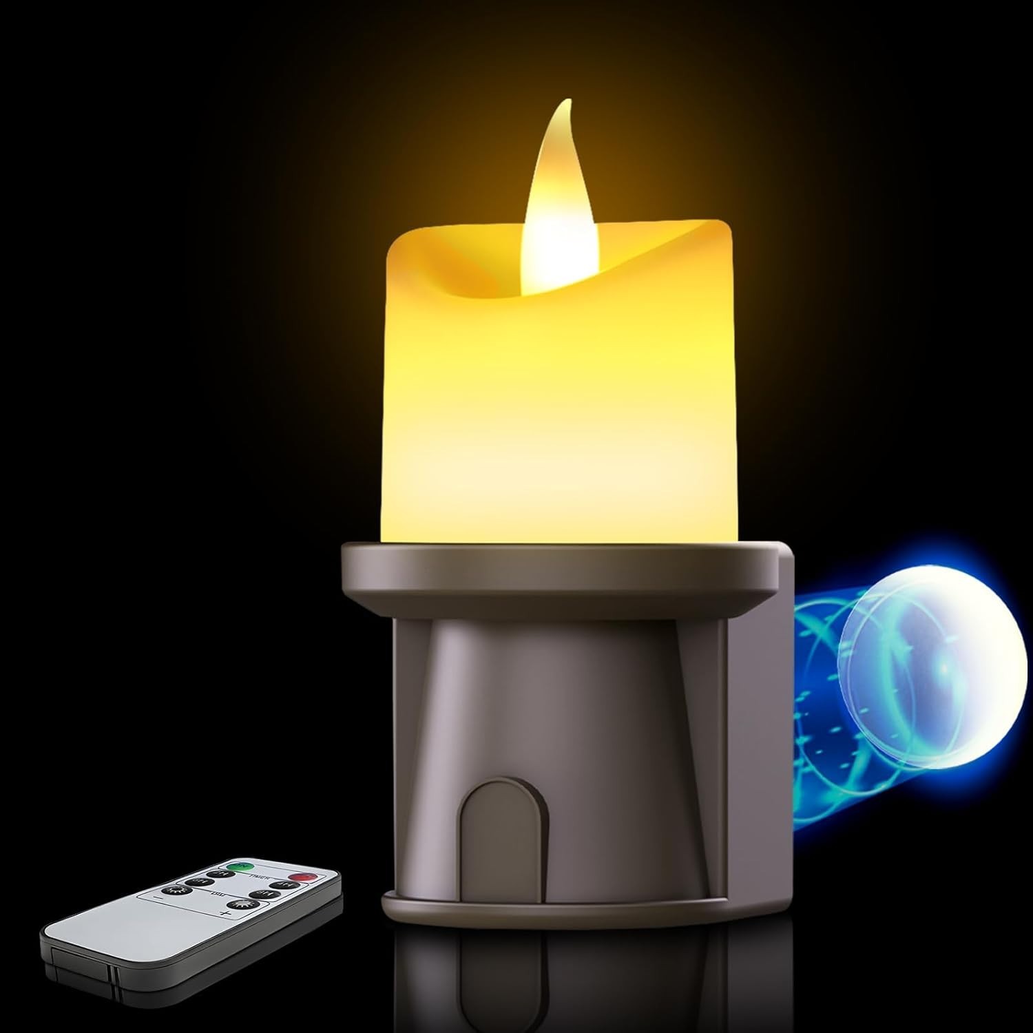 Waterproof Flameless Night Light with Flickering Glow – 1 Pack for Home Decor