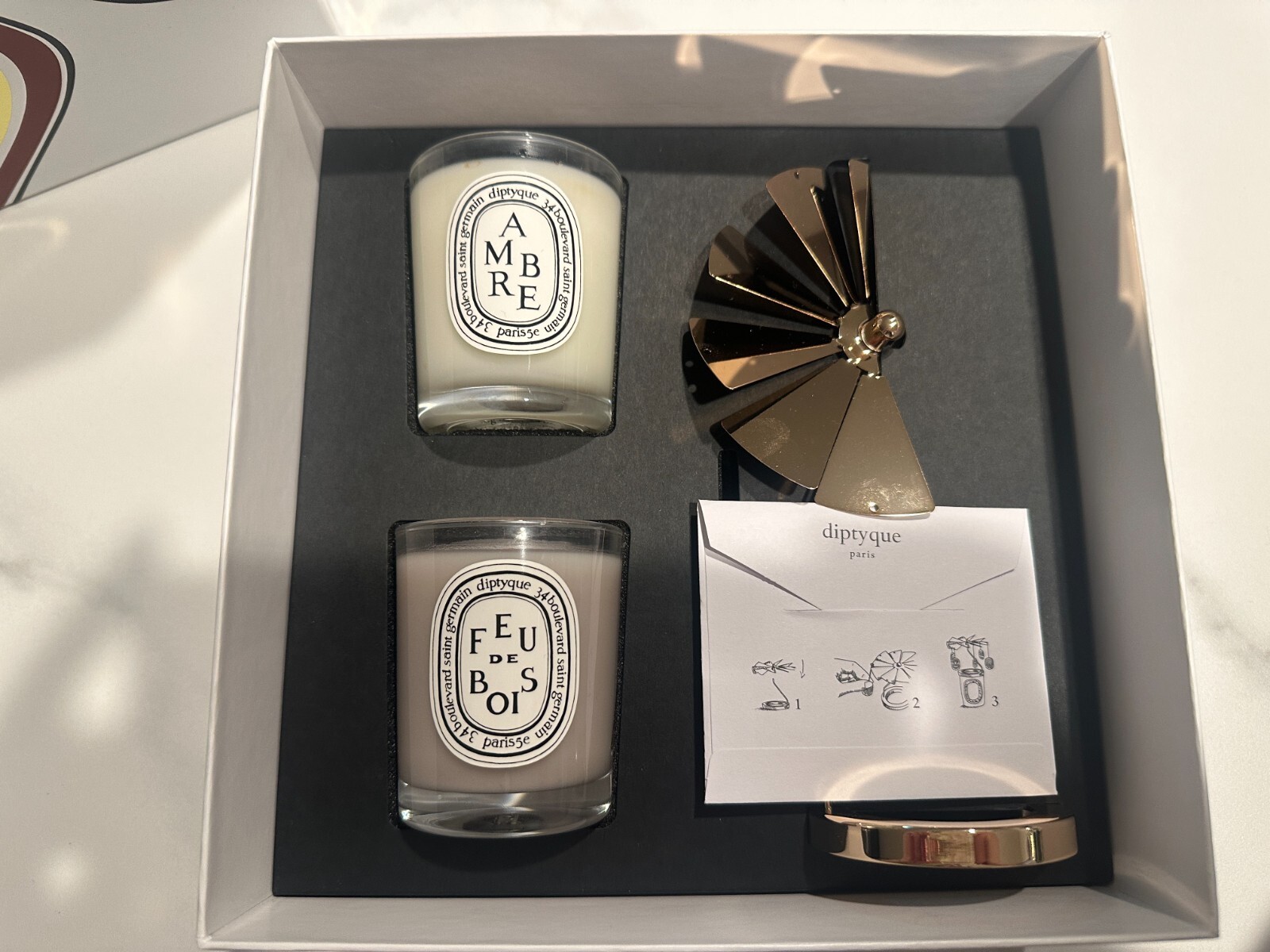 DIPTYQUE 2021 LTD Edition Feu de Bois & Amber Carousel Set- 2X 70G Candles *NIB*