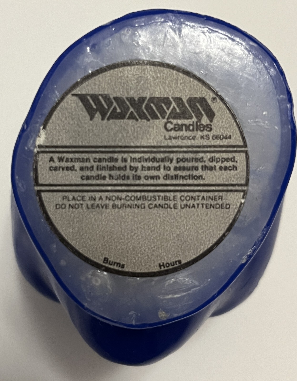 Waxman ALIEN HEAD CANDLE – Cobalt Blue & Black Eyes – 4 1/4” High x 3″ Wide