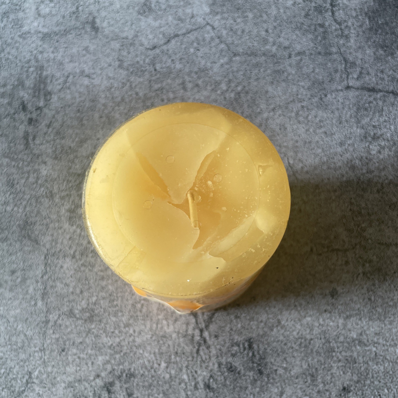 Pier 1 pillar candle unburnt Multiples 4×4″ ginger peach hazelnut lemon
