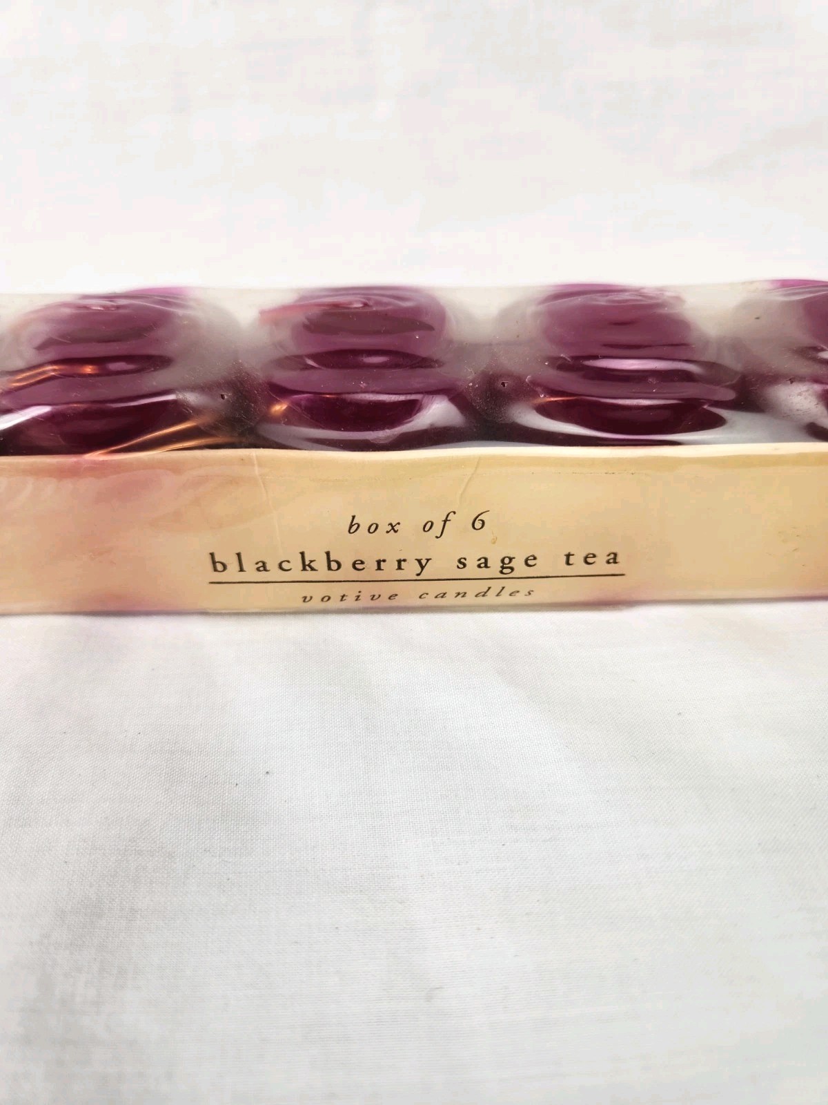 Pier 1 Imports Box of 6 Blackberry Sage Tea Votive Candles Sealed Rare HTF