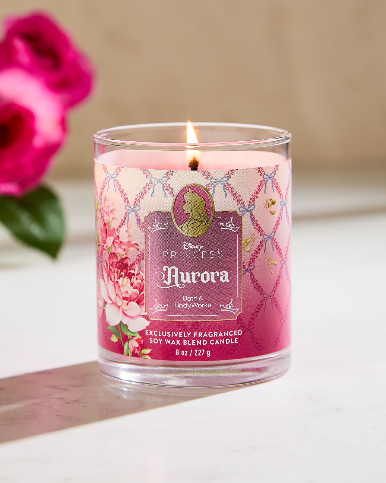 Bath & Body Works Disney Princess AURORA Single Wick Soy Candle 8oz