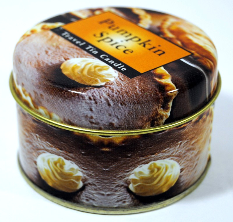 Pumpkin Spice Travel Tin Candle 3″ X 2″ 100 gms 3.53 oz Made in India