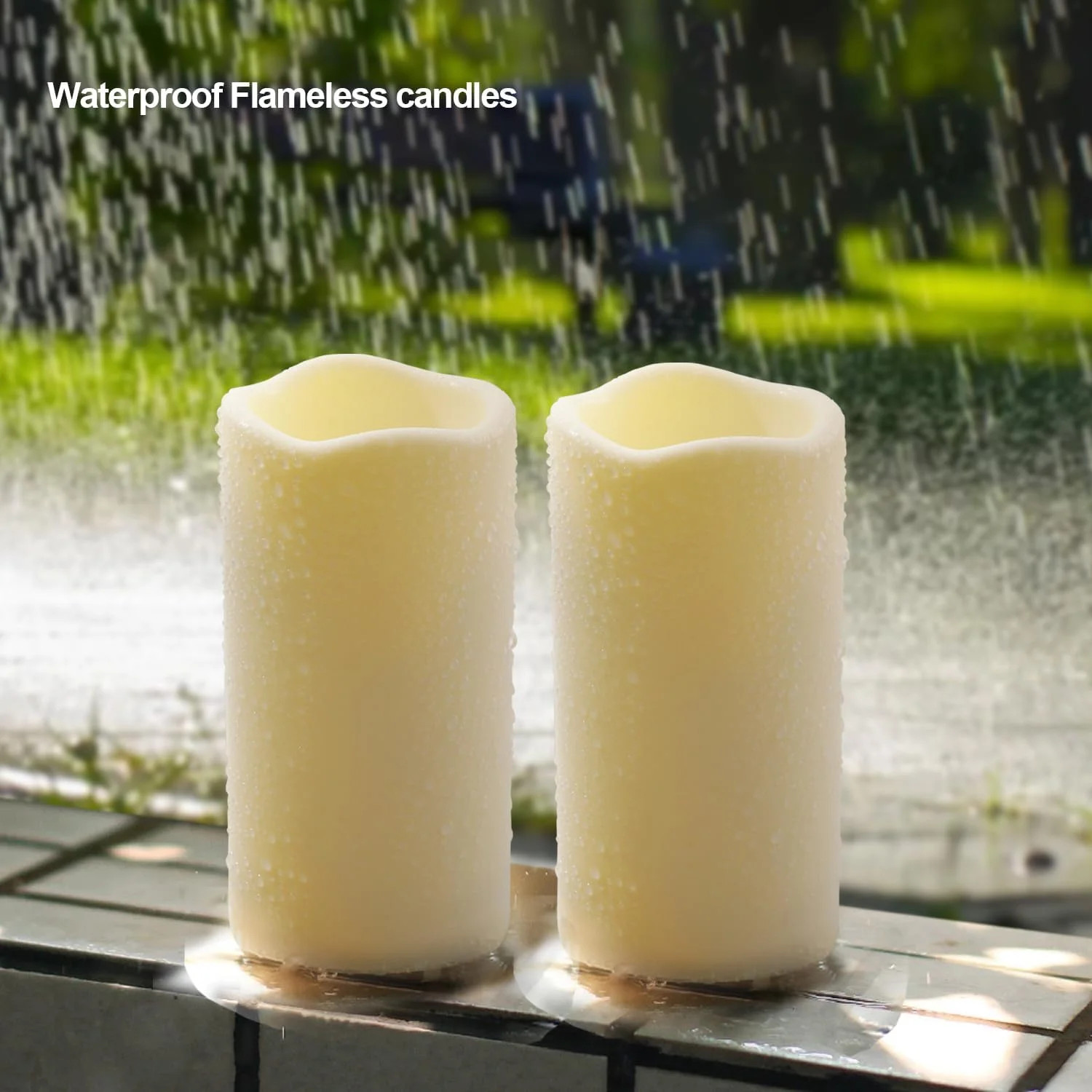 LED Candles With 10-Key Remote Timer Flickering Flameless Outdoor Indoor 2 Pack