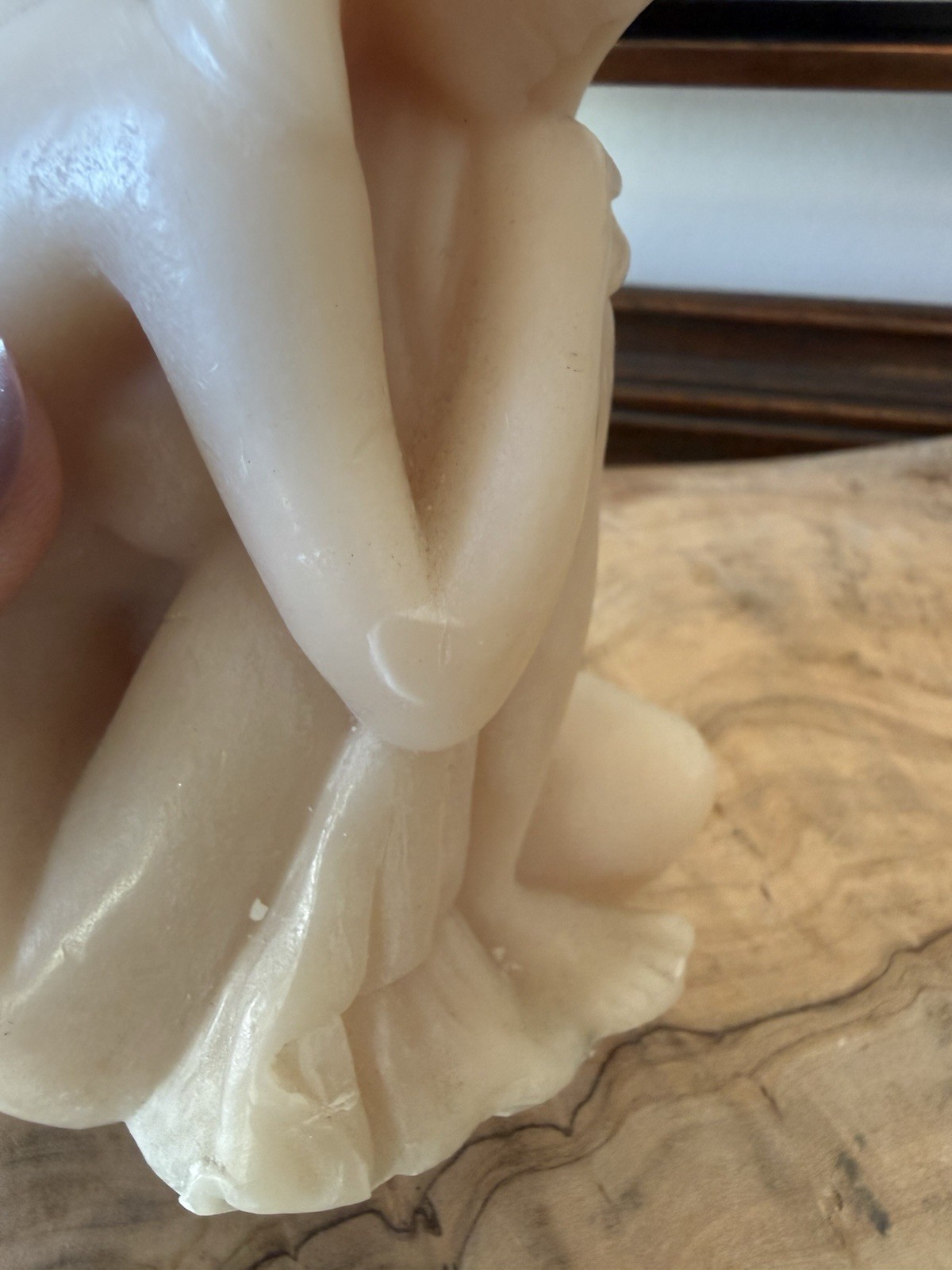 Vintage Nude Woman Figure Candle Ivory Wax Sculpture Art Deco Style Unused