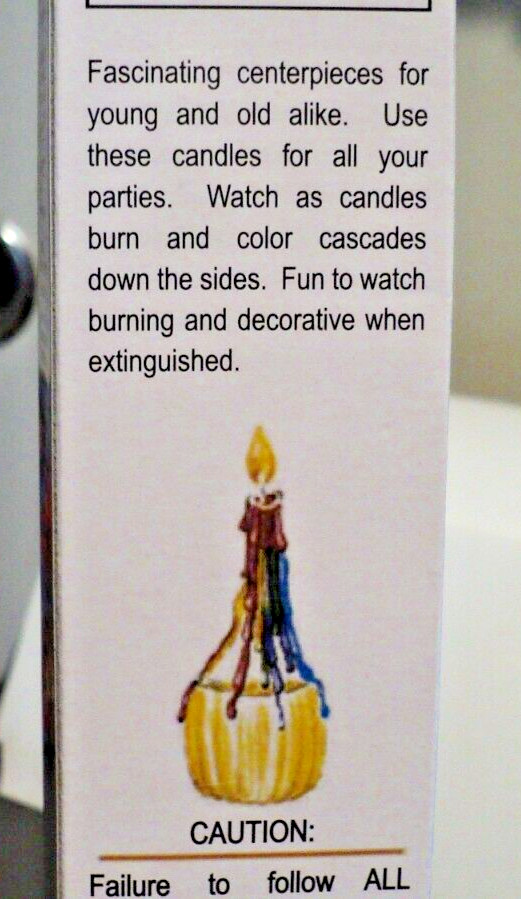 MULTI-COLOR Drip Candles: 1 Candle per Pack: BRAND NEW: 10″ Taper: Bottle Art