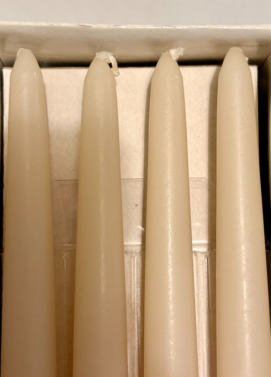 Concord 10″ “ANTIQUE LACE” Unscented Candles Set of 12 NEW OLD STOCK