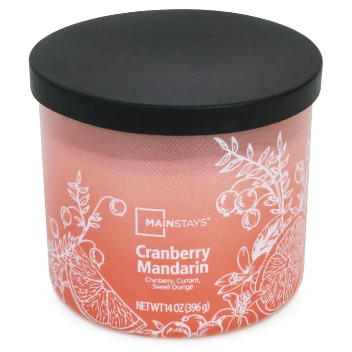 3-Wick Cranberry Mandarin Scented Candle–14 oz Ombre Jar Free Shipping in 2 days