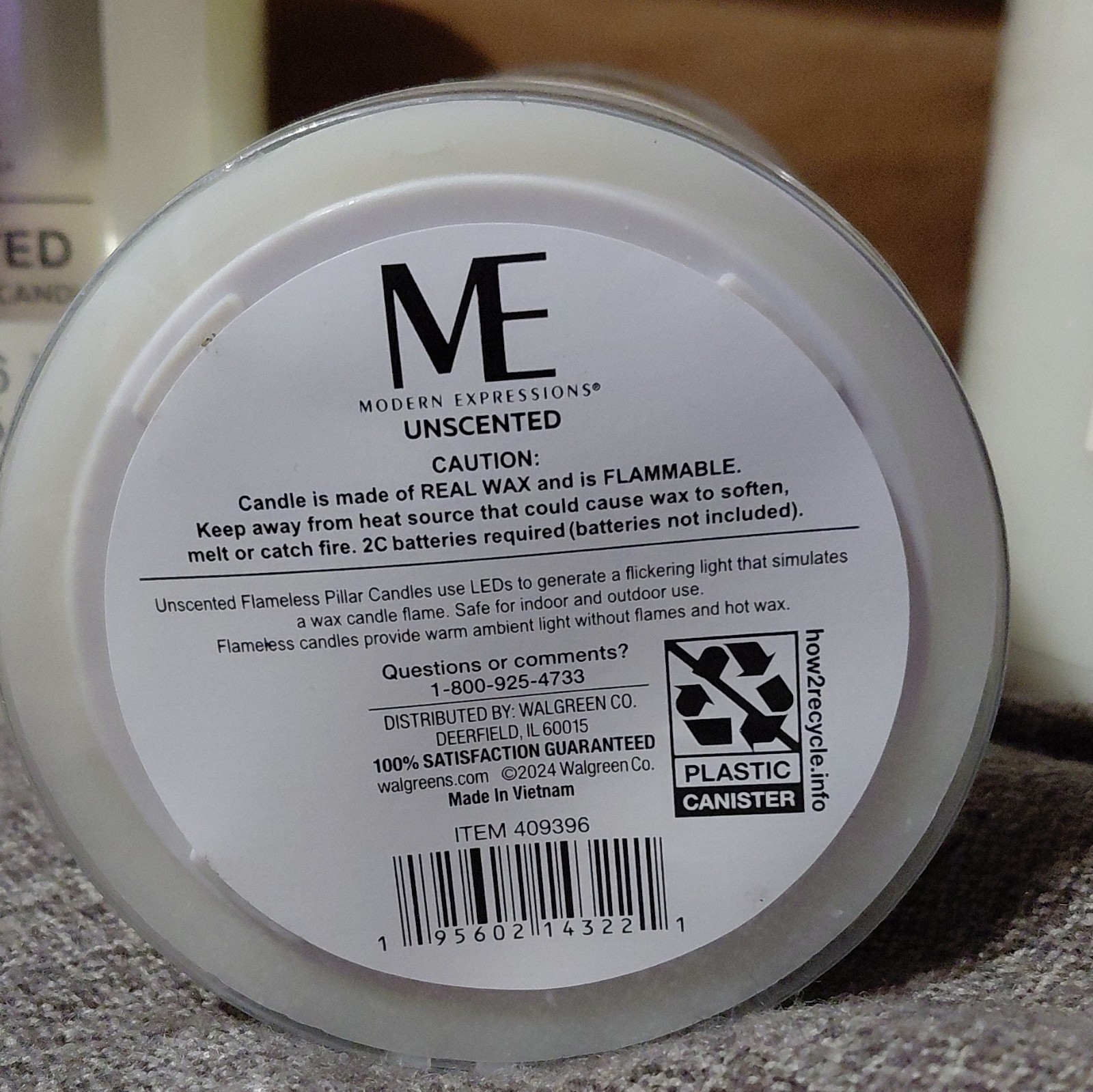Modern Expressions ME Flameless LED Pillar Candles 3-Pack 3.5×6 White Unscented