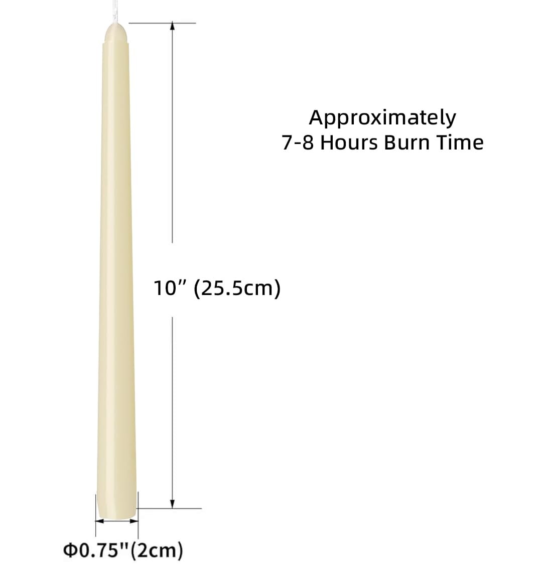 12-Pack Taper Candles (10-Inch) – Dripless & Smokeless Long Burning (8 Hours)…