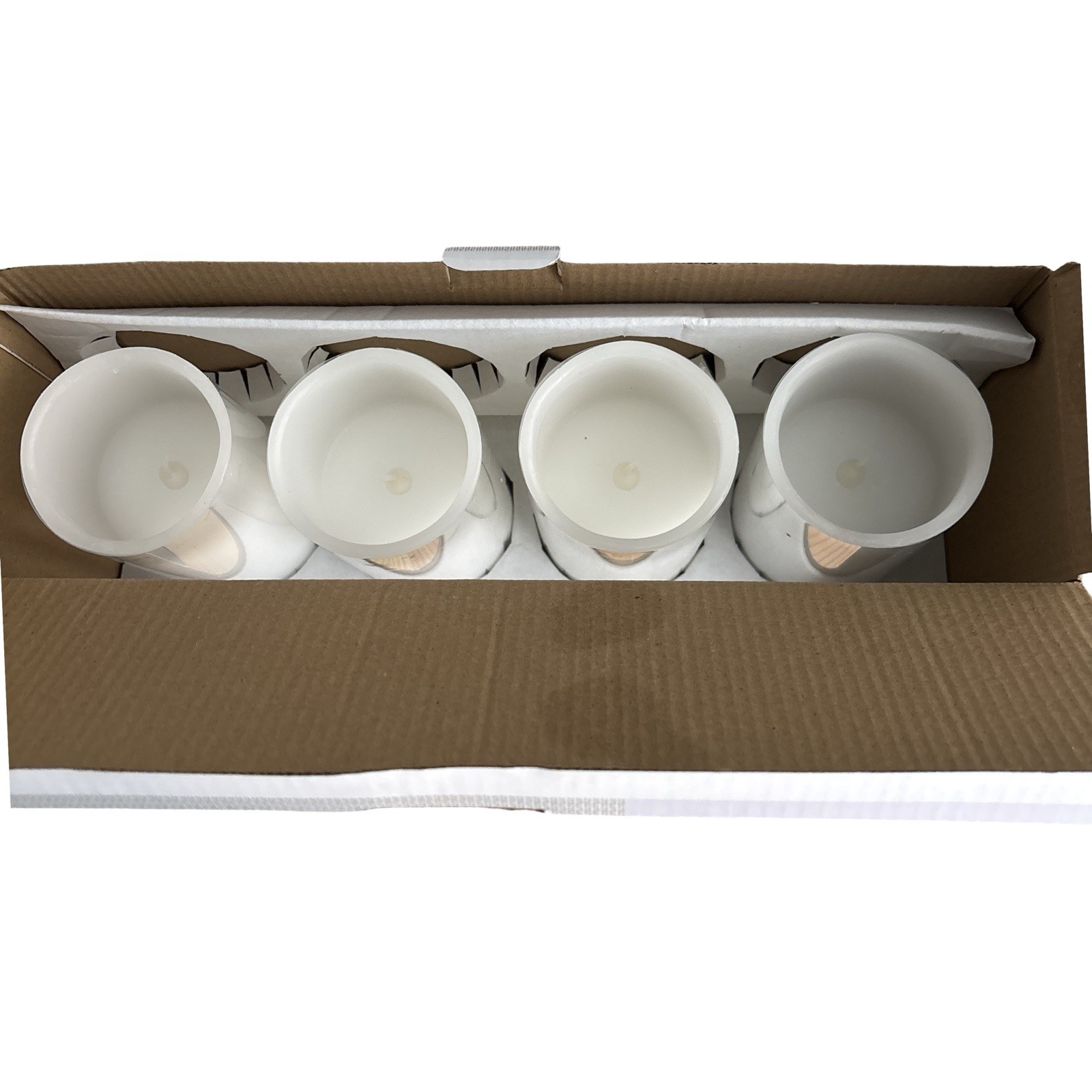 Kirkton House 4 Pc White Flamless LED Vanilla Scent Candle Set Christmas Holiday