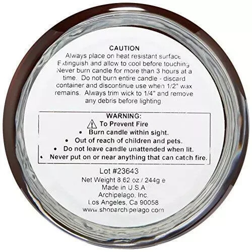 Archipelago Botanicals Havana Glass Jar Candle. Lively Scent of Bergamot, Ylang