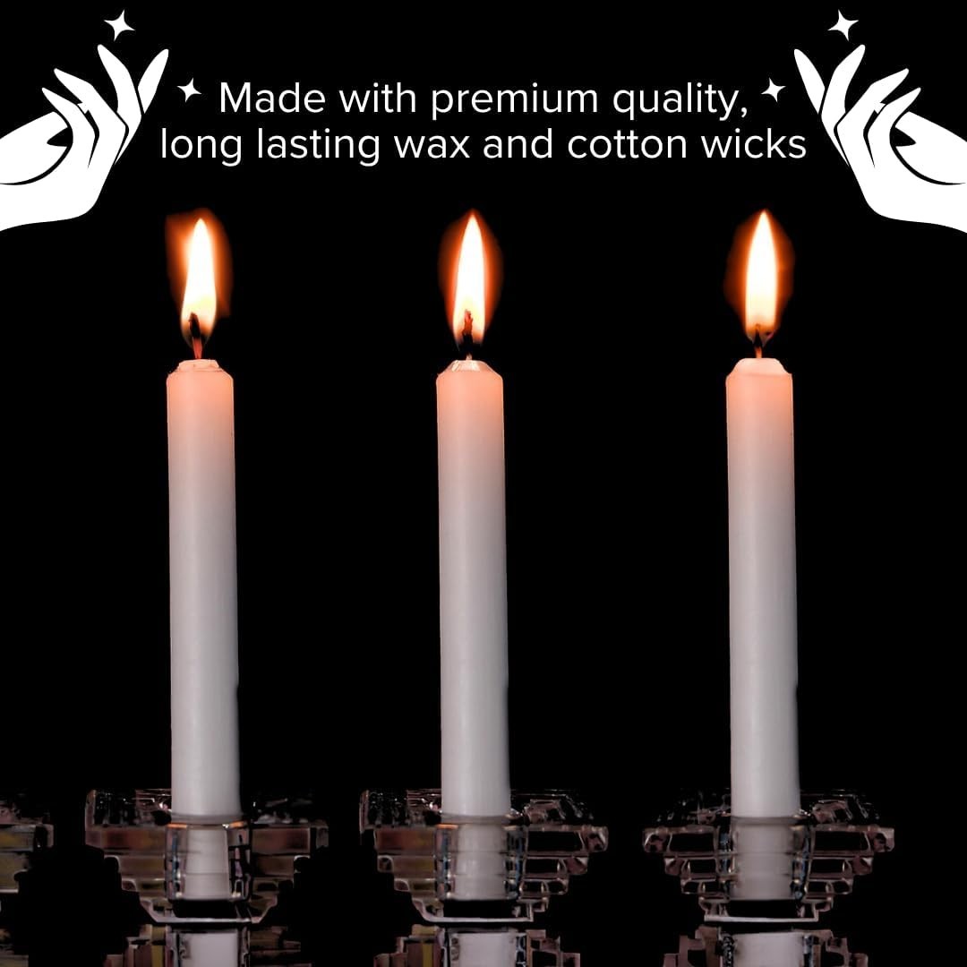 Vigil White Taper Candles Bulk – 102 Church Candles with drip Protectors – Wh…