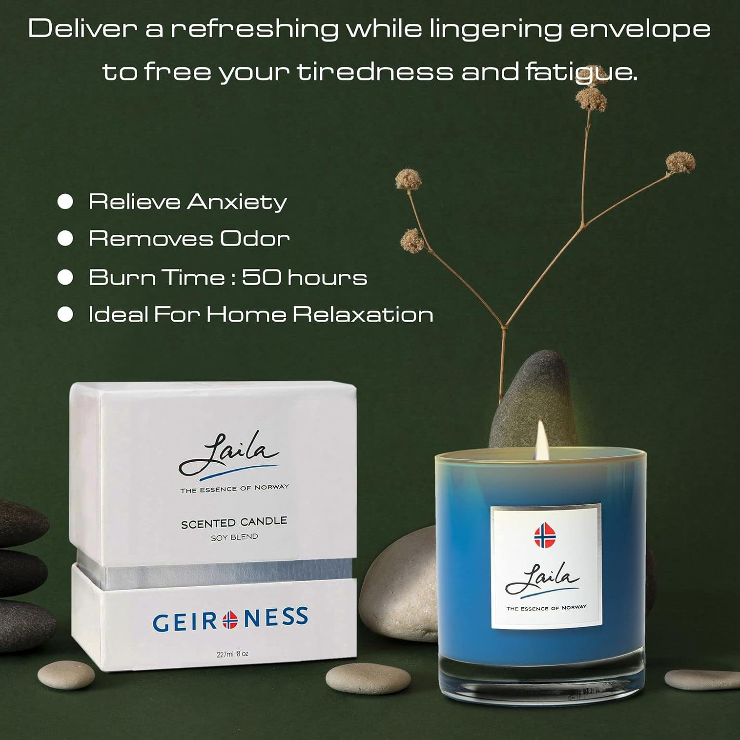 Laila Perfume Candle – Soy Wax Scented Candles for Home, Bathroom and Spa Room –