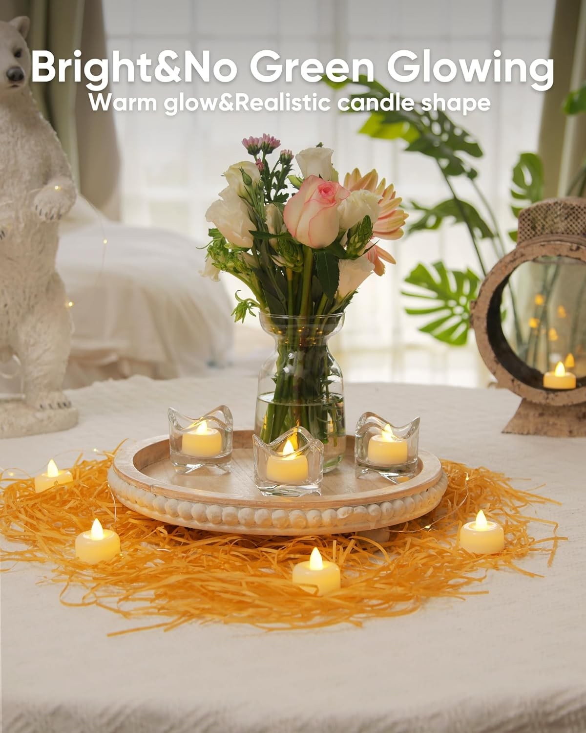 12 Pack Flameless LED Tea Lights Candles Votive with Batteries Fake Tealight DIY