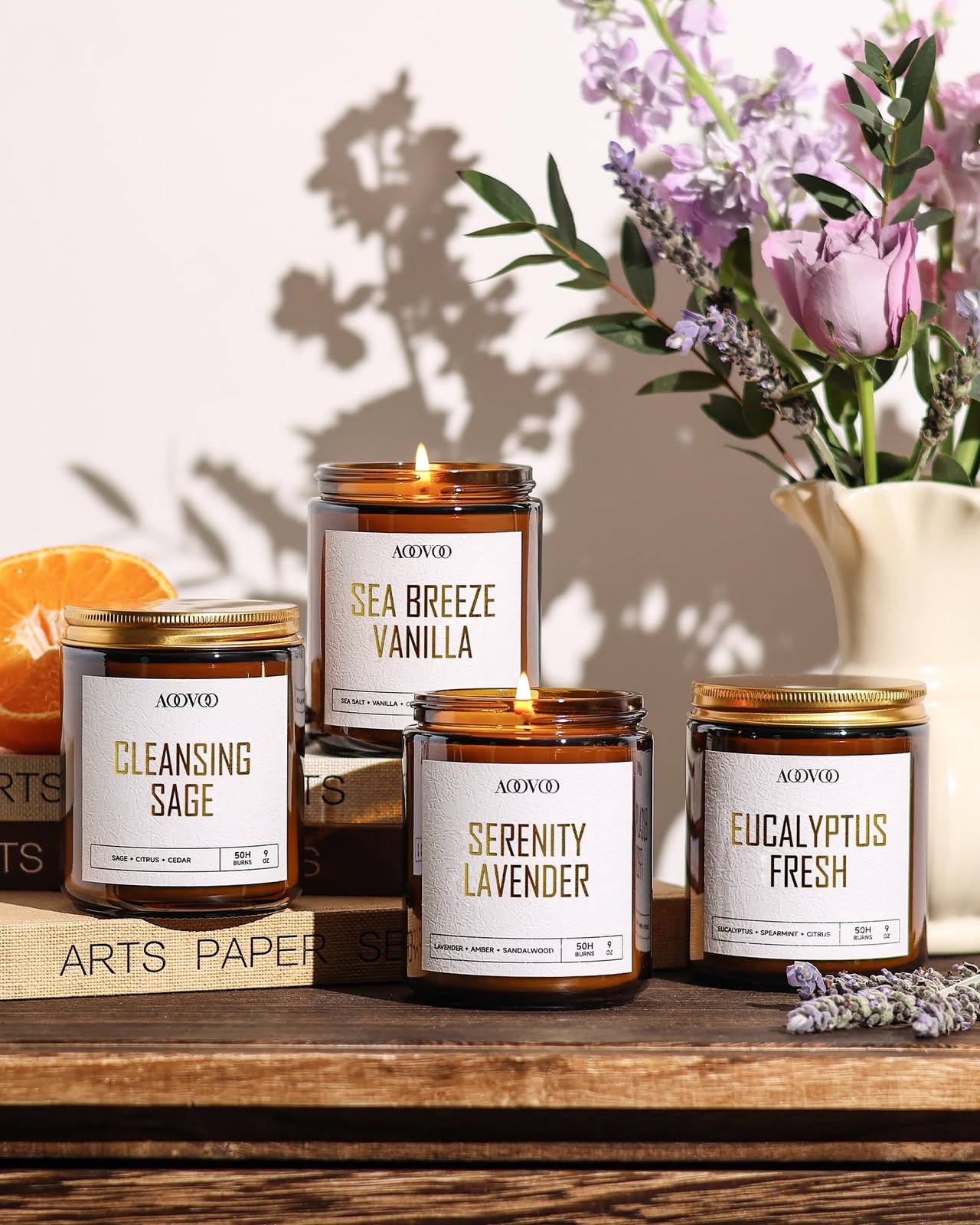 Scented Candles – 4PC Candle Set, 36 oz Soy Candles, Soy Candle for Home Scen…