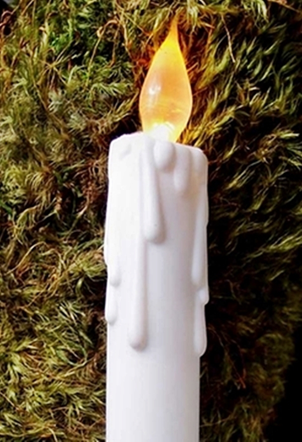 2 Piece NEW LED DRIP CANDLES White 300 Hour 7″ FLAMELESS Rustic Flicker Bulb