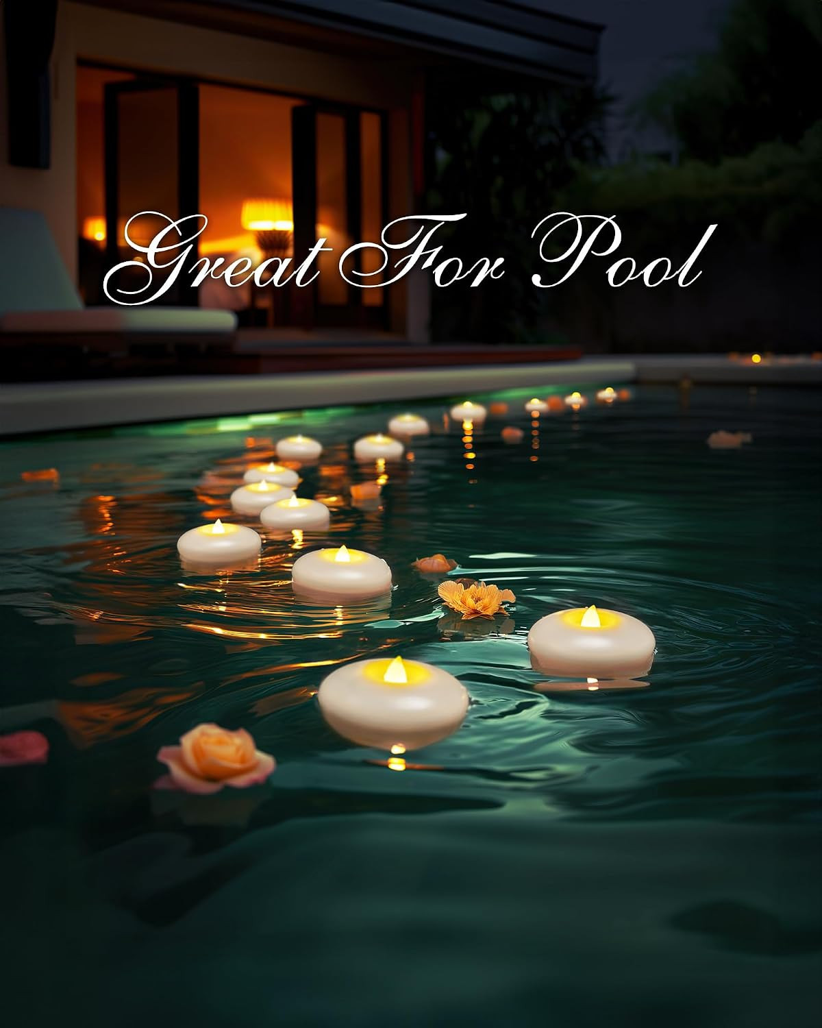 48 Pack 3” Flameless Led Floating Candles, 200 Hour White Battery Operate Waterp