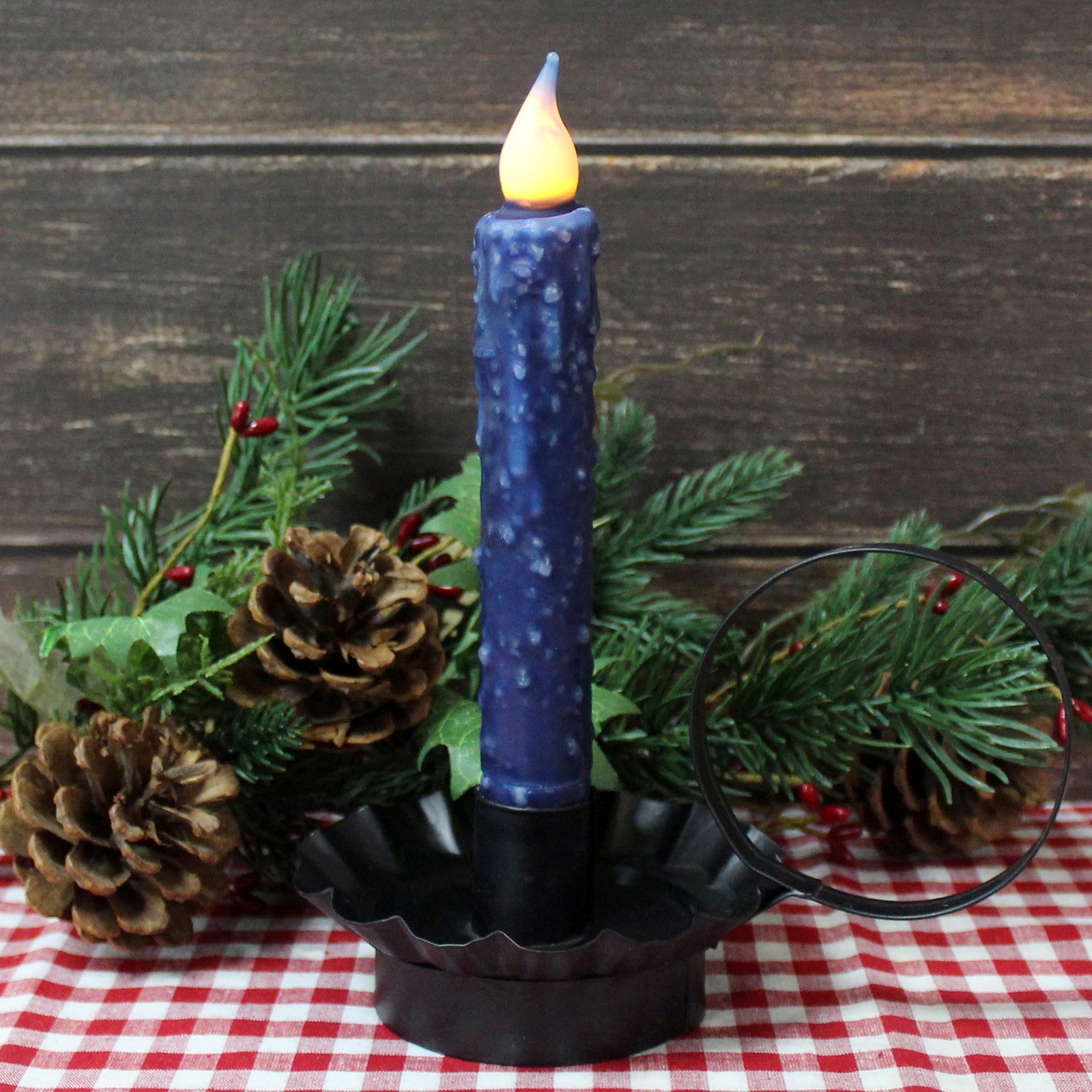 CVHOMEDECO. Real Wax Hand Dipped Battery Operated LED Timer Taper Candles Rus…