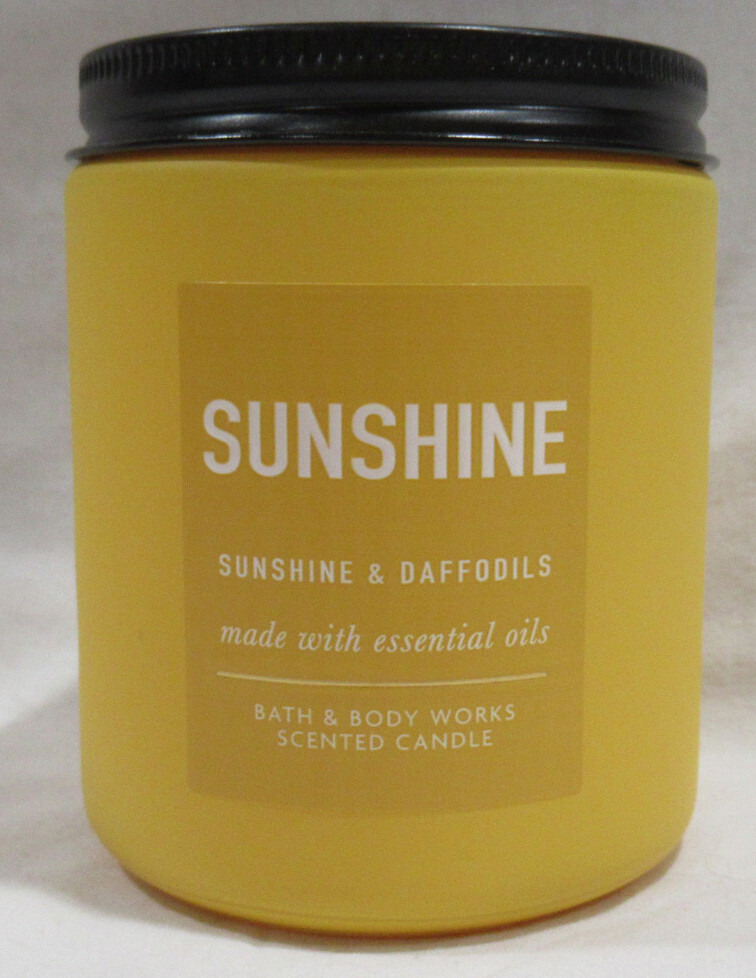Bath & Body Works Scented Mason Jar Candle 1-wick 25-45 hrs SUNSHINE & DAFFODILS