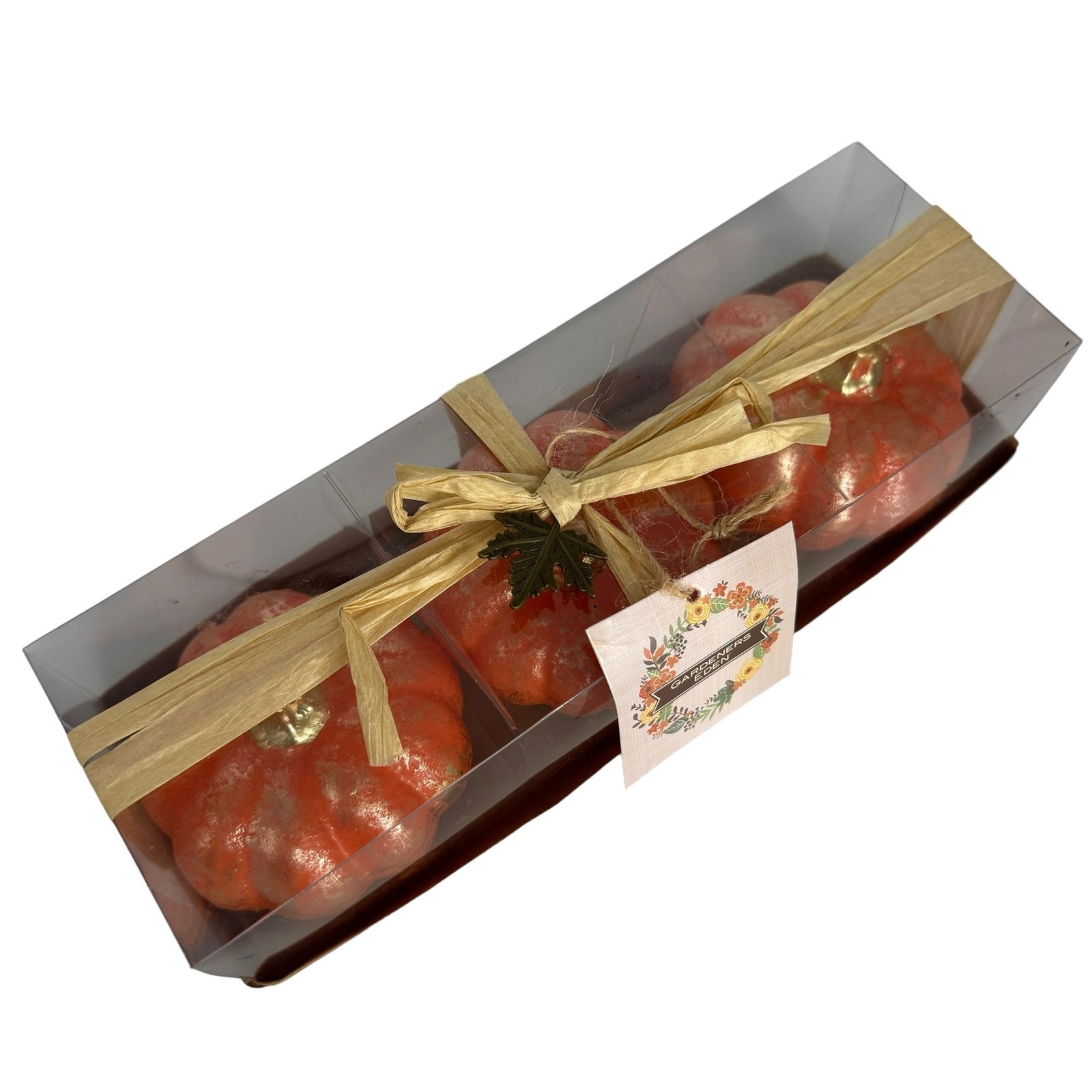 Gardeners Eden Pumpkin Candles Set of 3 Fall Autumn Thanksgiving Halloween