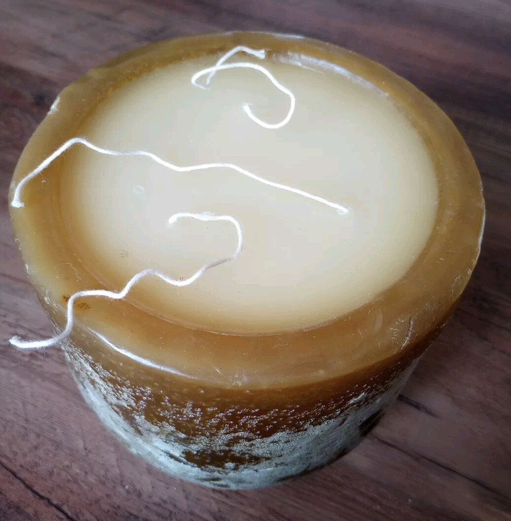 Timber Goblet 55 Hour Burn Time Candle Rough Edges 6″ Diameter 3 Wick Amber NWOB