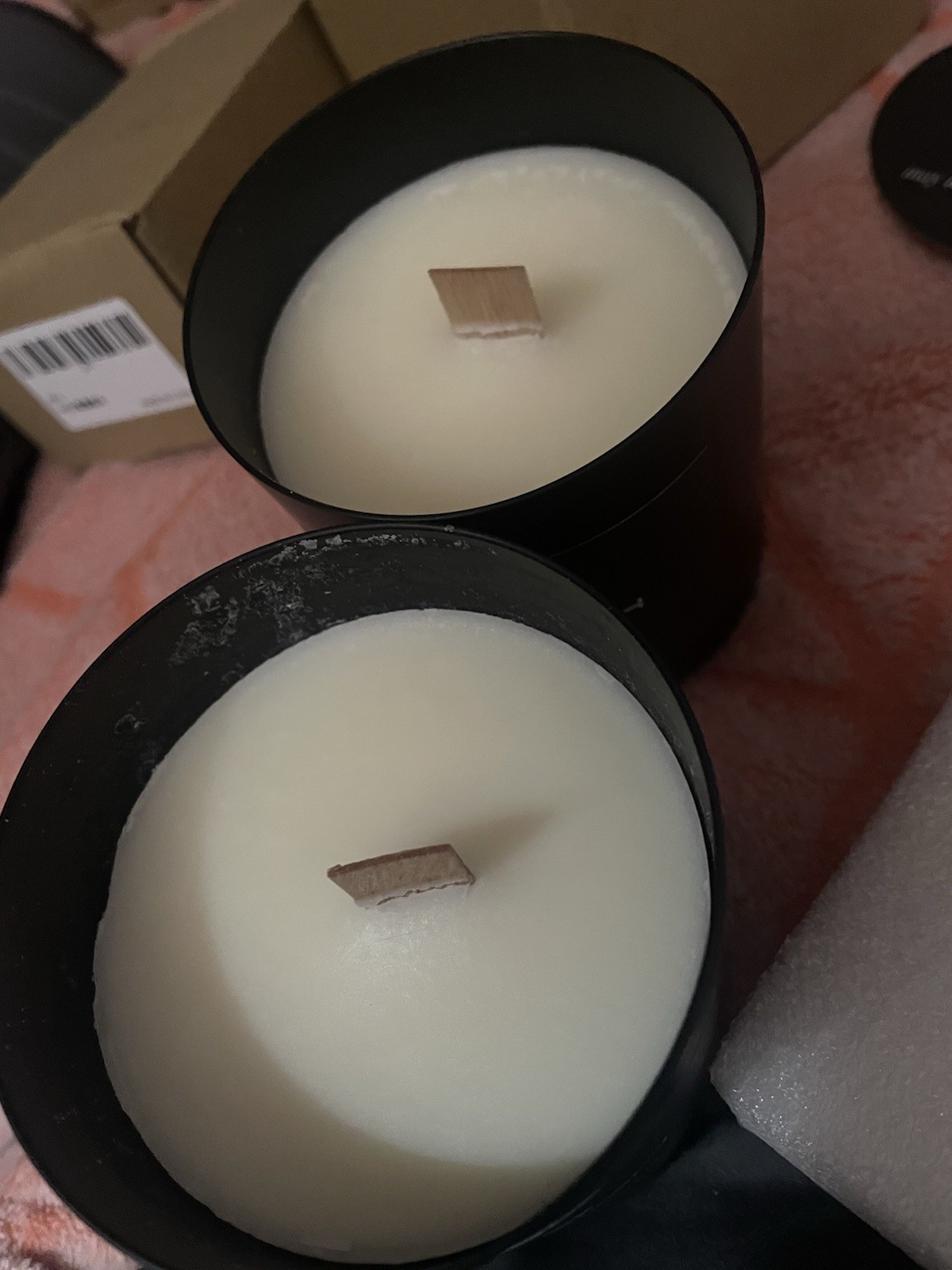 Yule Candles green peach this candle is highly scented and is like Yule Logs Bur
