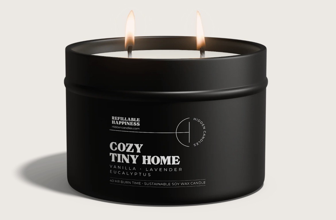 NEW Hidden Candles Cozy Tiny Home Scented Soy Wax Candle, Multiple Wick 10.6oz