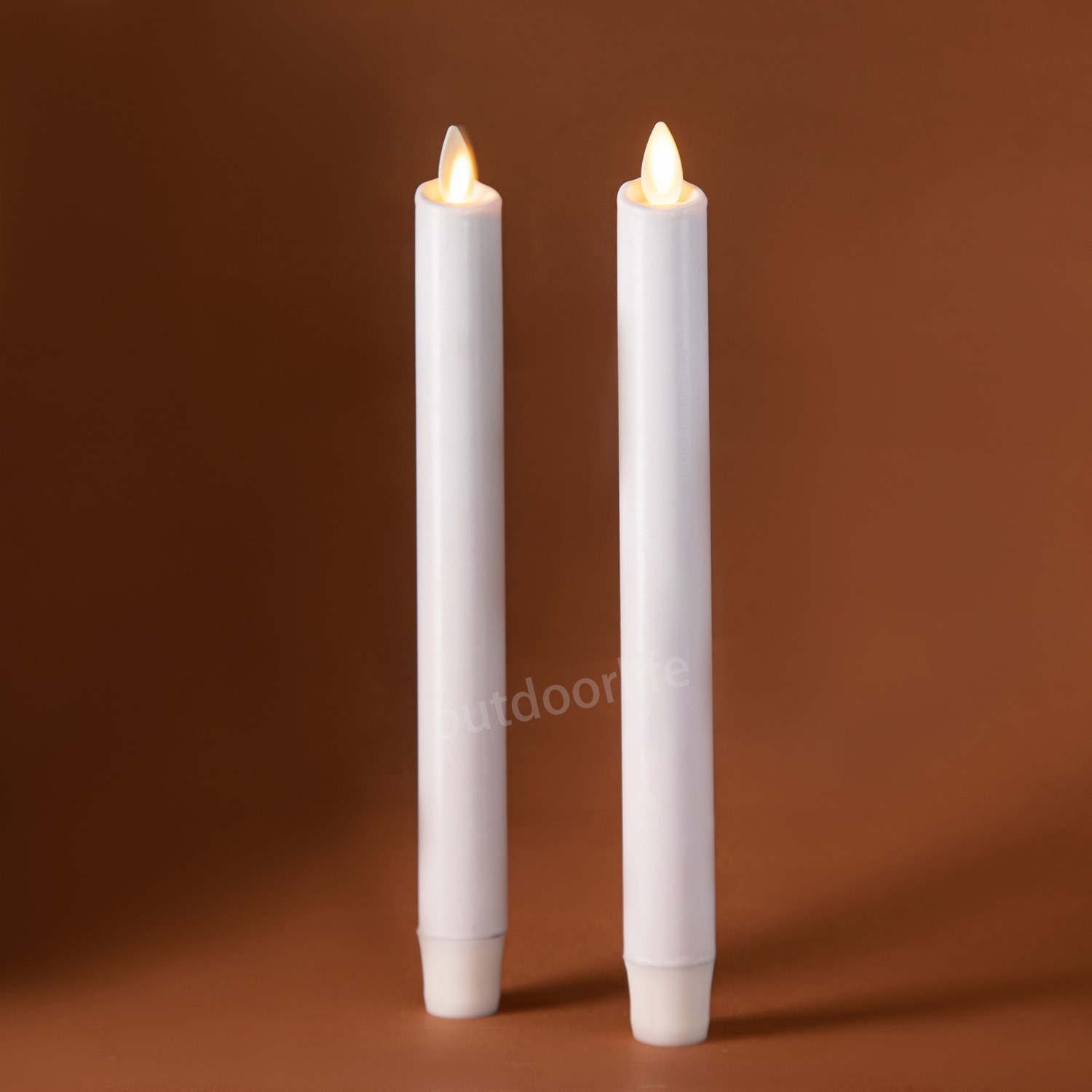 Luminara Flameless Wax Battery Taper Candle with Moving Flame Remote White 9.5″