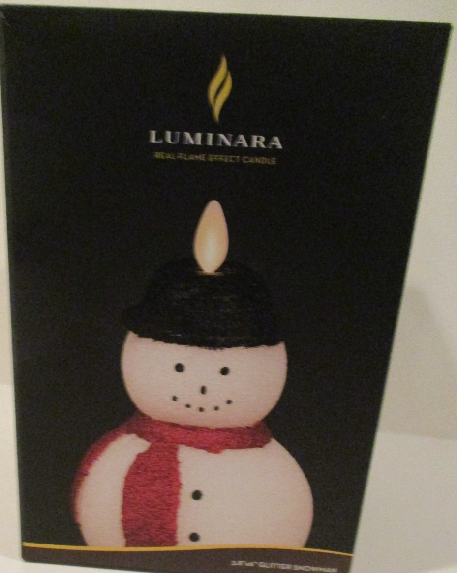 Luminara Snowman Figural Flameless LED Candle 6″ Real Wax Moving Flame Timer US