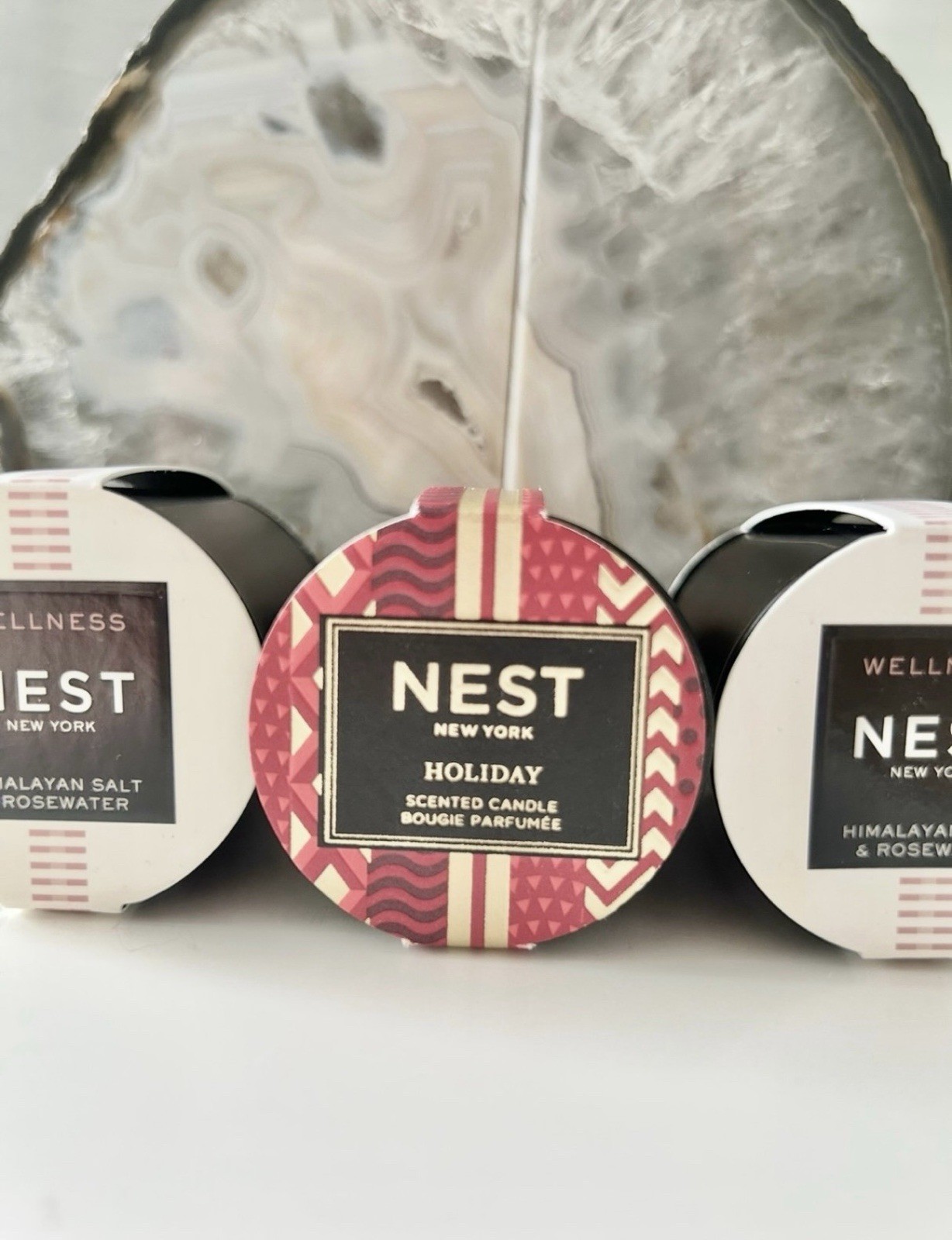 Nest 3 Small Travel Size Scented Candles in Scent Holiday & Wellness