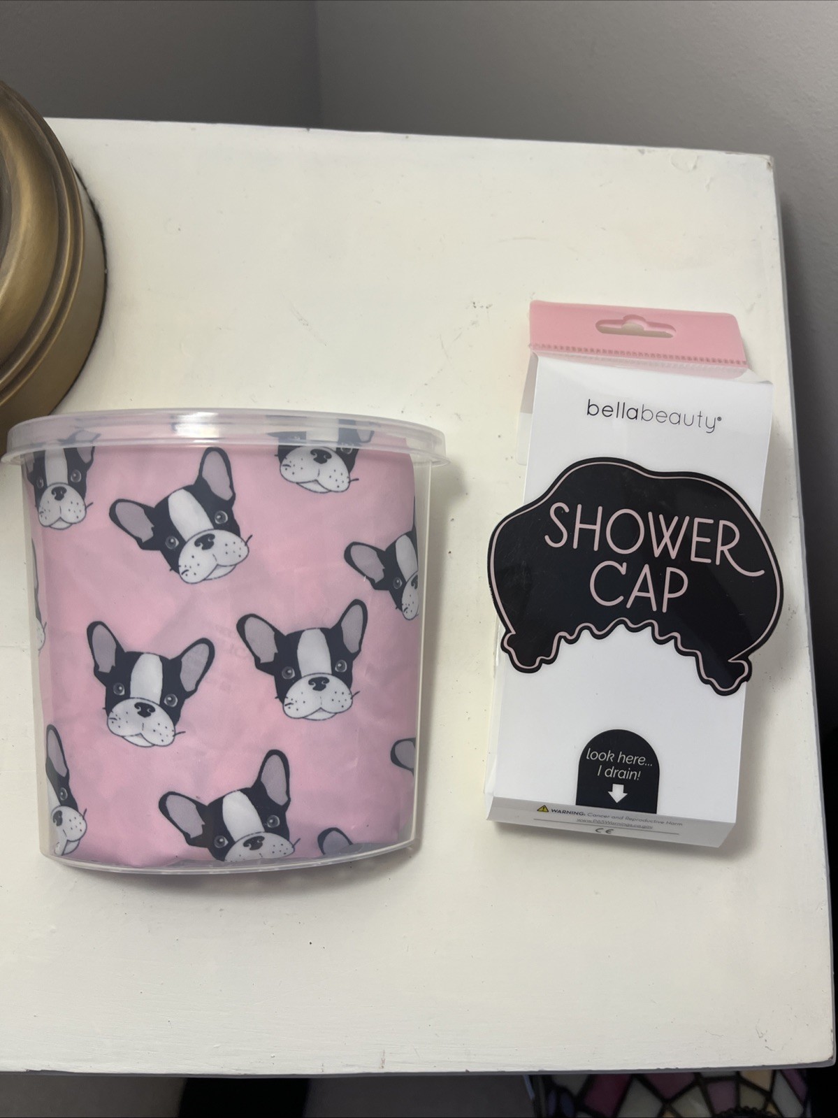 Christmas Sand + Paws Boston Terrier Candle & Shower Cap Set, French Bulldog NWT