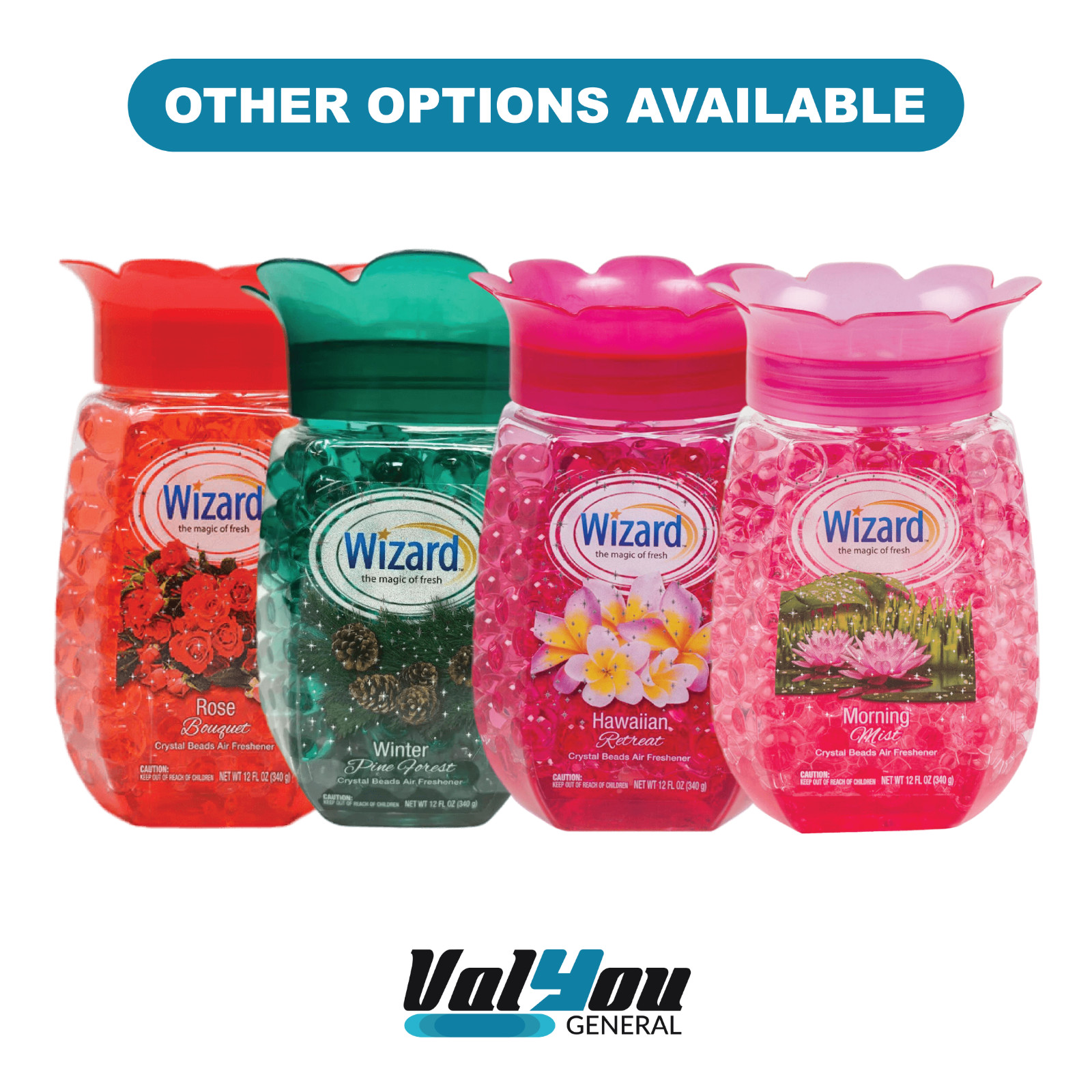 3x Jars Wizard Rose Bouquet Air Freshener Crystal Beads | 12oz | Fast Shipping!