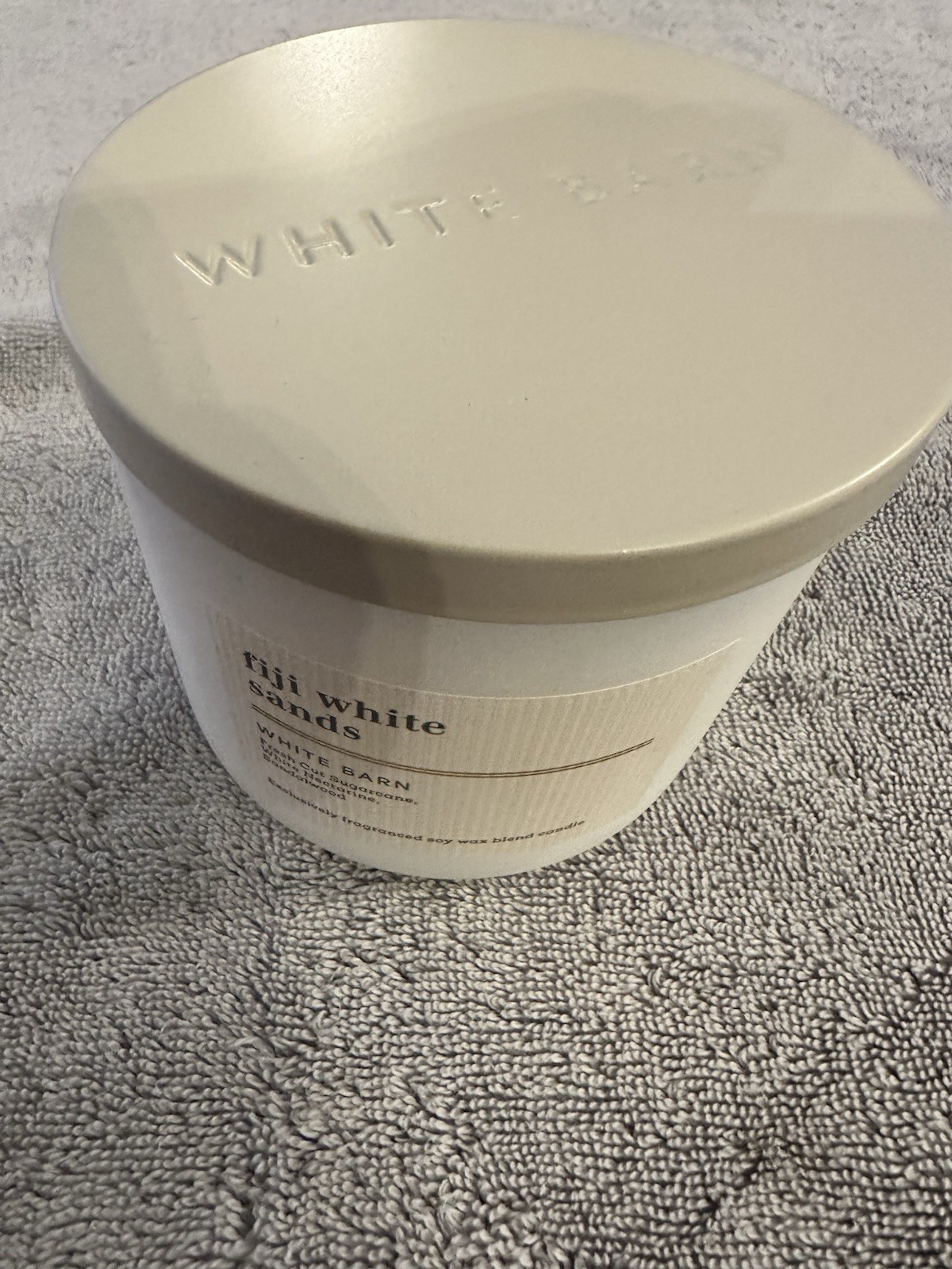 Bath and Body Works White Barn Fiji White Sands 14.5 oz 3 Wick Candle NEW W/Lid