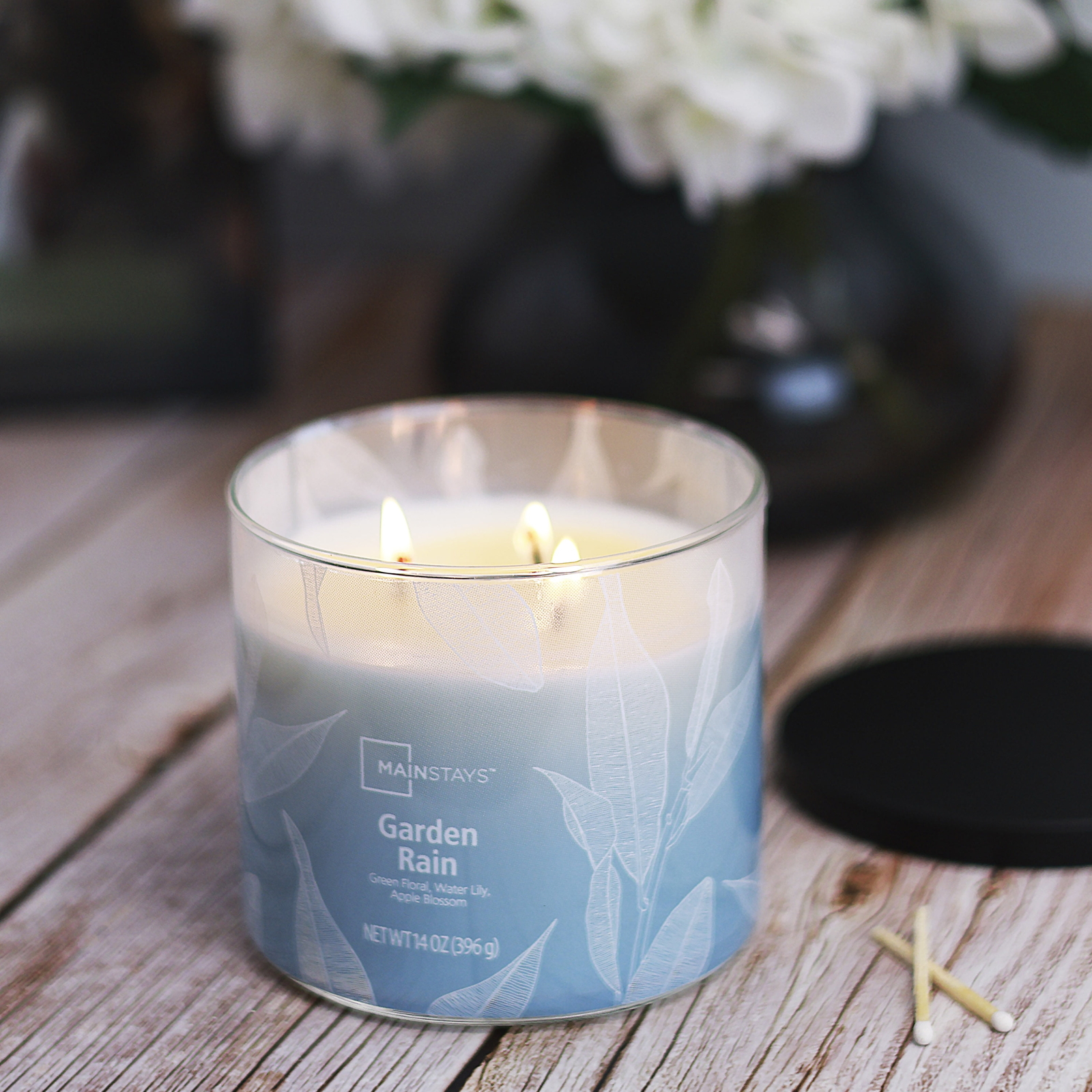(2 pack) 3-Wick Ombre Wrap Garden Rain Candle, 14-Ounce