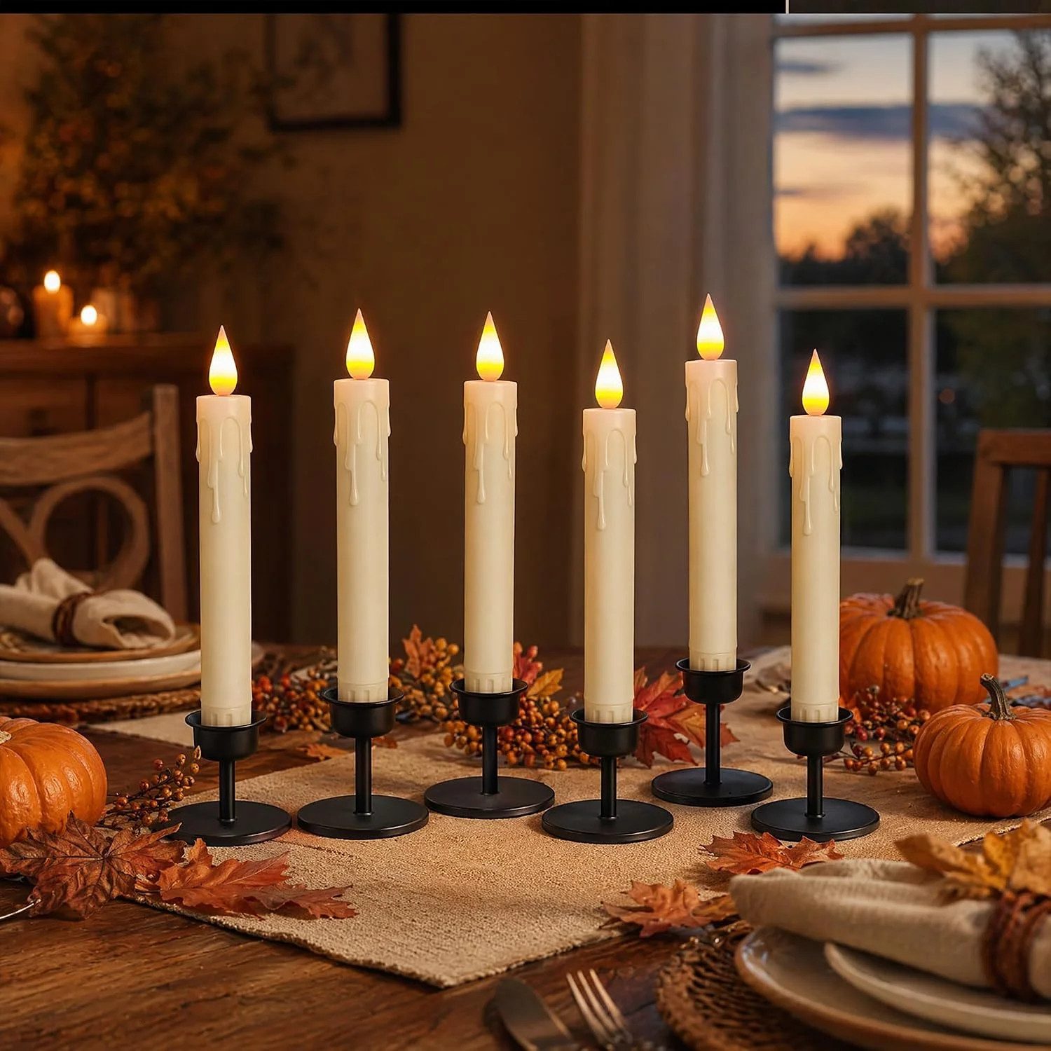 Flameless Taper Candles with Remote, 6.7 Inch Short Taper Candles Battery Operat