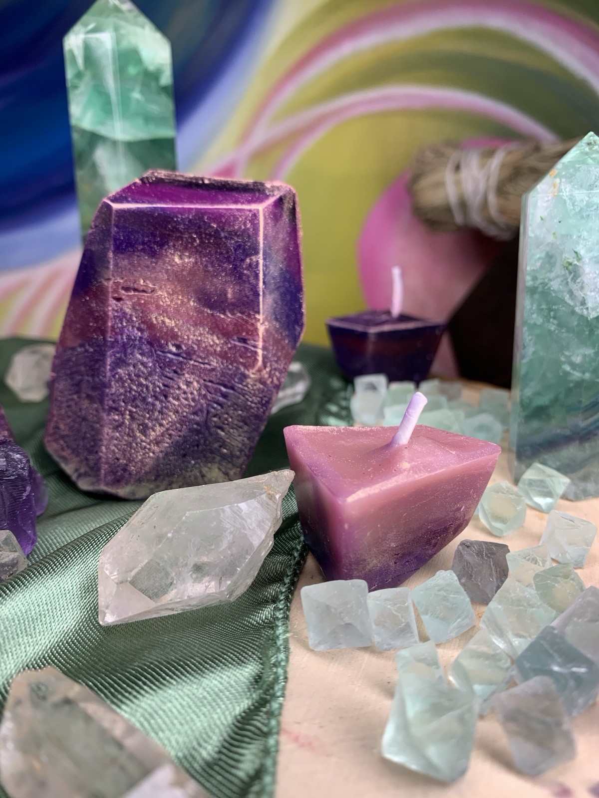 Burning Gem Candles: 3 Pack Of Crystal Candles For Home Decor, Limited Edition