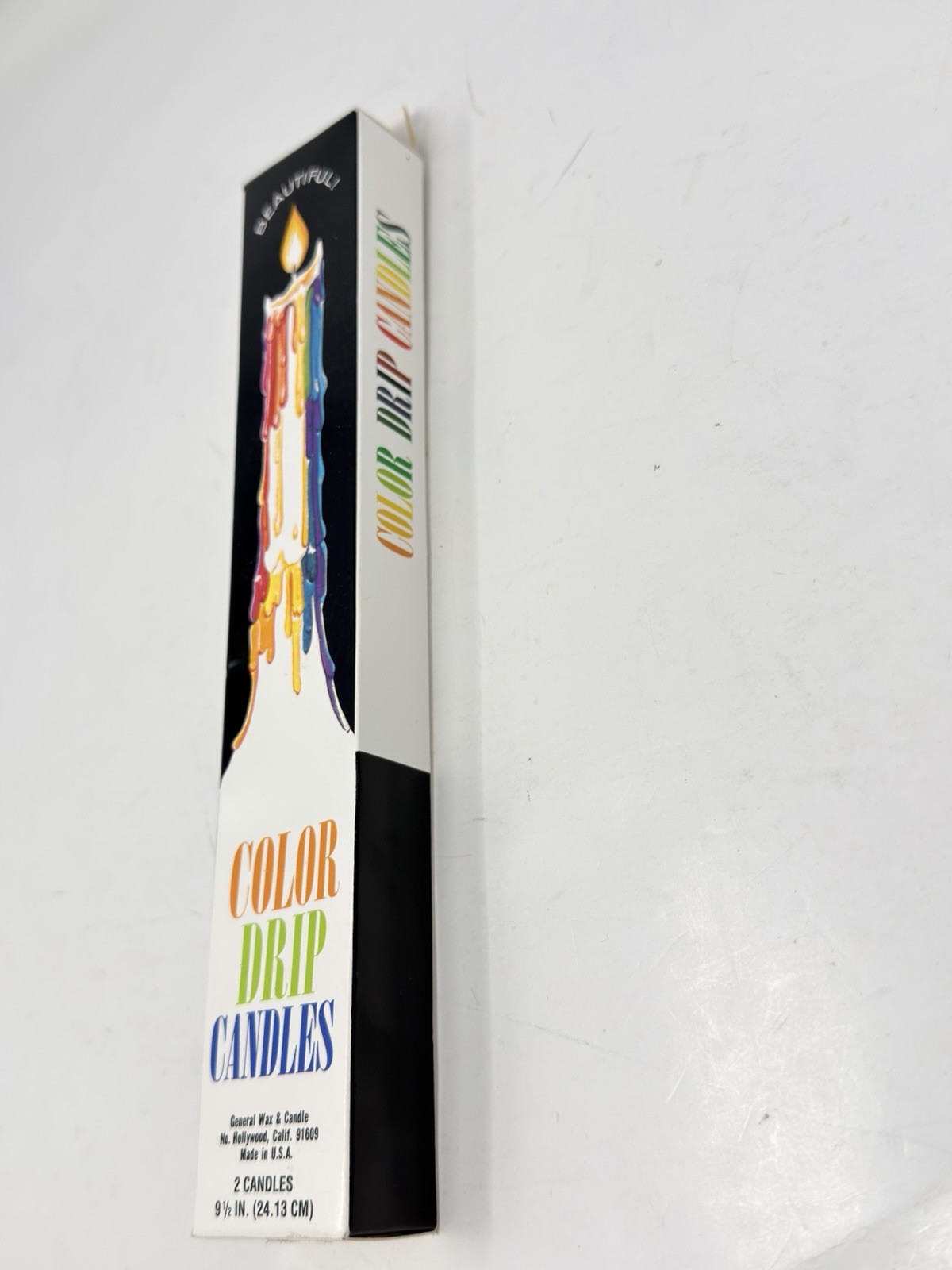 Color Drip Candles/ 9 1/2in Tall/ 1 Box(2pk) /NEW