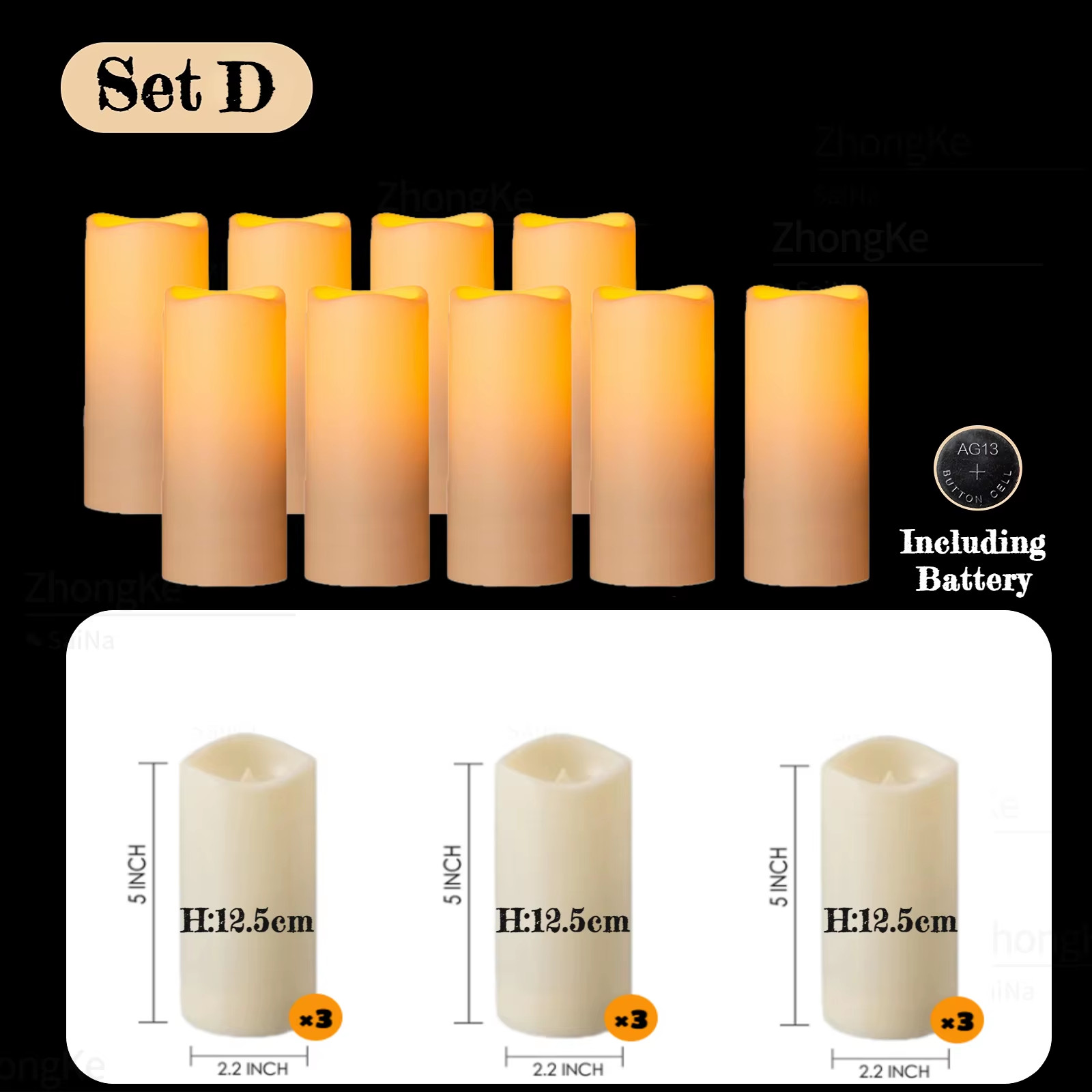 9-180Pcs LED Candles with Flickering Flameless Candles Battery Operated Pillar C