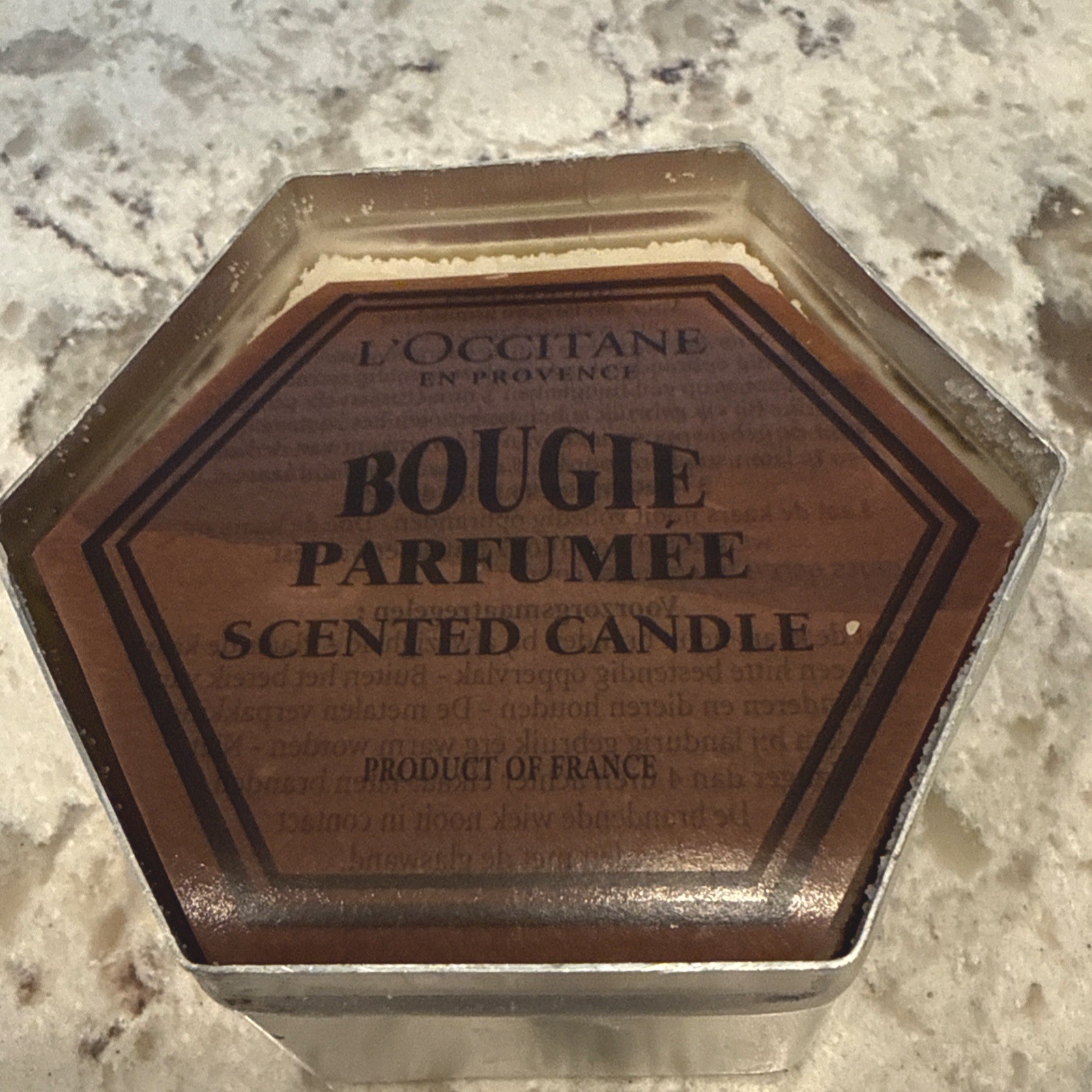 L’Occitane AMBRE Amber Candle Tin Bougie Parfumee 3.5 Oz Rare Retired