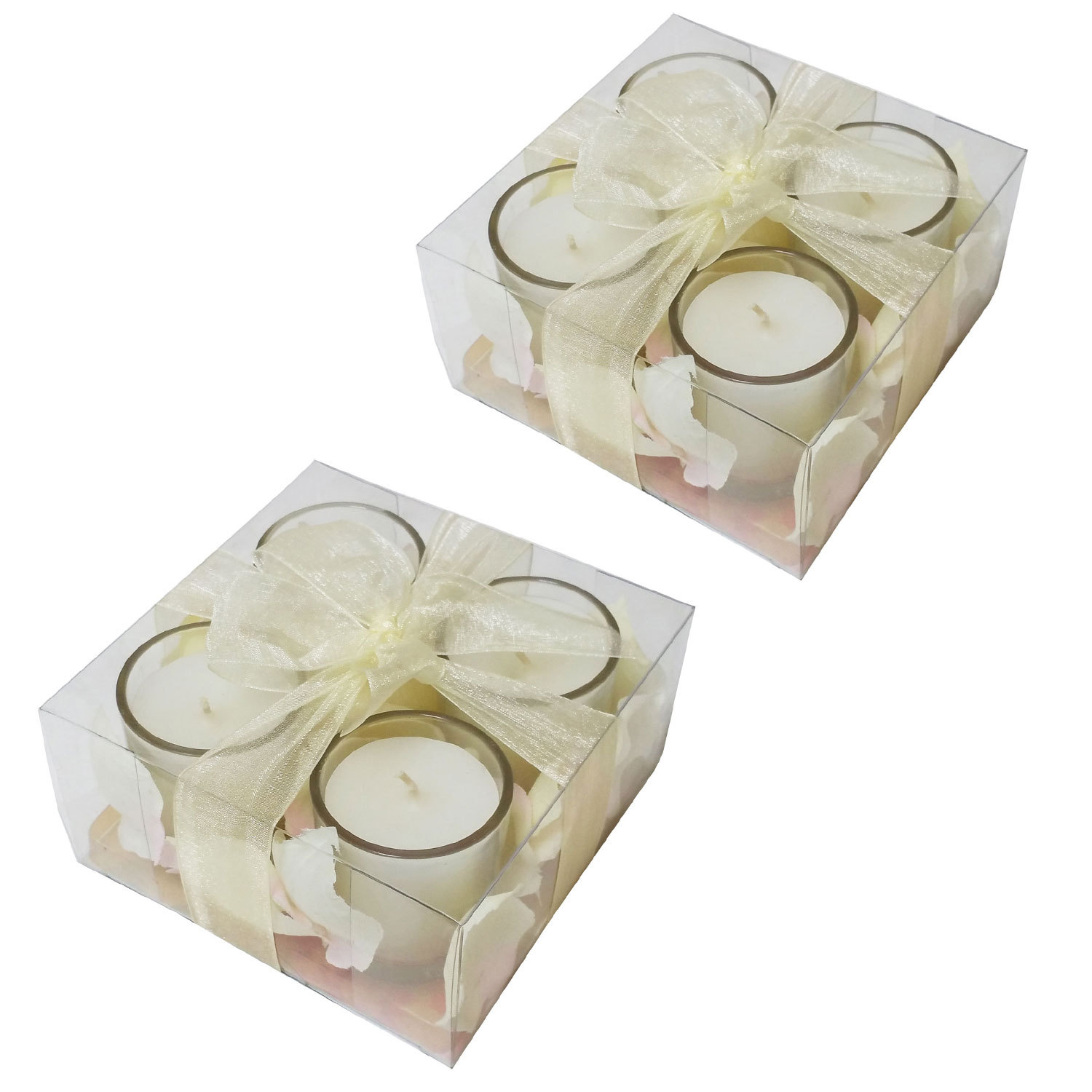2 Set x 4 Pieces Jar Candles No Scent Top Quality Nice Gift