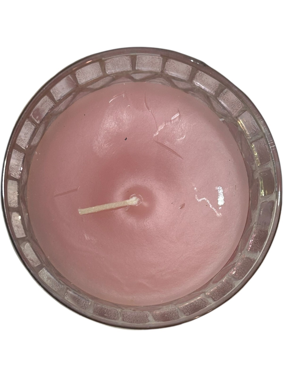 Pier 1 Imports Mosaic Ocean Pearl Candle Jar Pink Iridescent Breast Cancer Pin