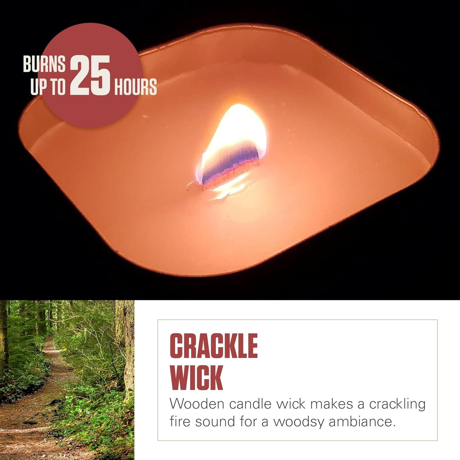 Scented Outdoor Citronella Candle with Wooden Crackle Wick, Pine Scent, 6 oz …