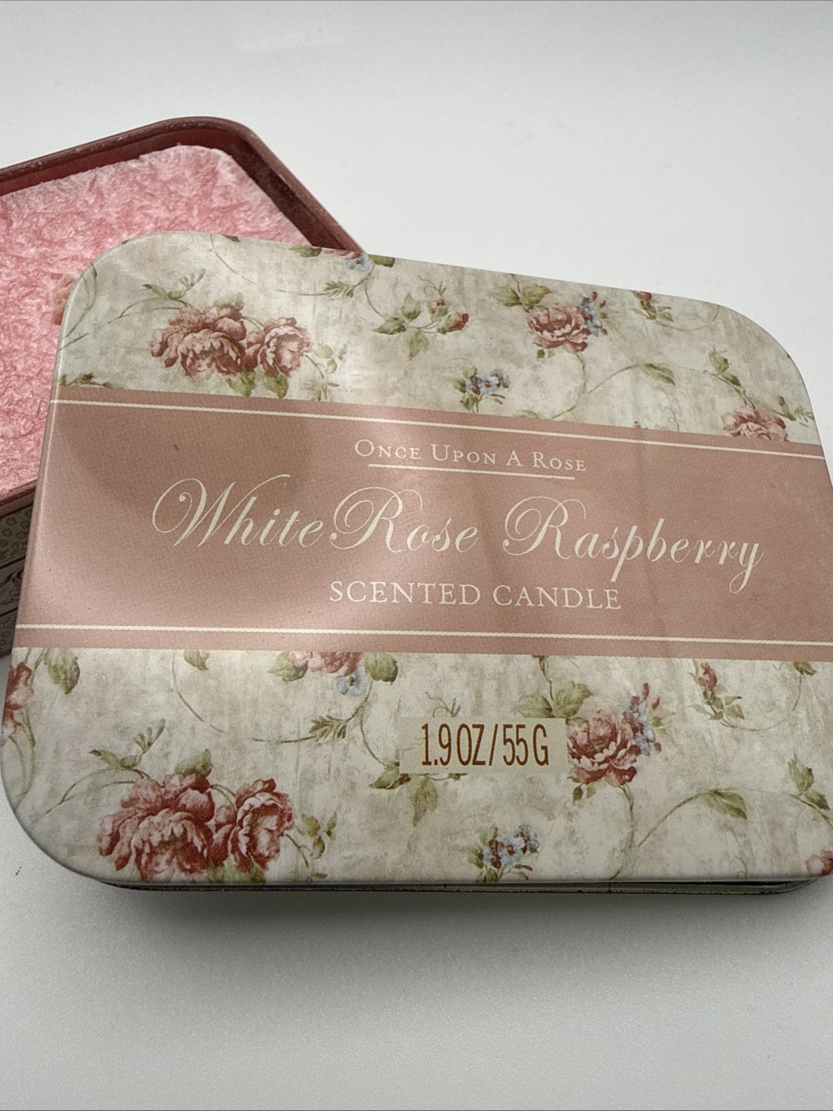 “Once Upon A Rose” White Rose Raspberry Scented Candle 1.9oz (B4)
