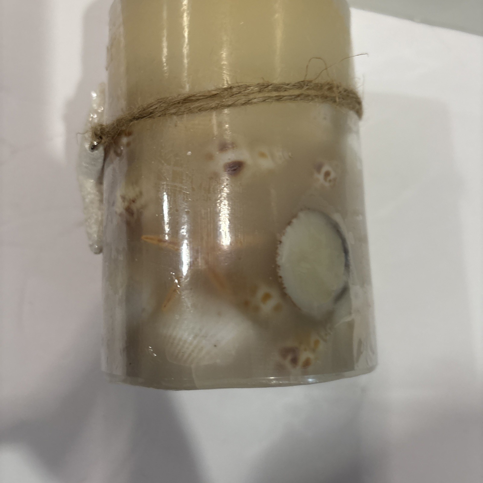 Pier 1 Imports Coconut Isles Seashell Starfish 4”Pillar Candle Discontinued NWT